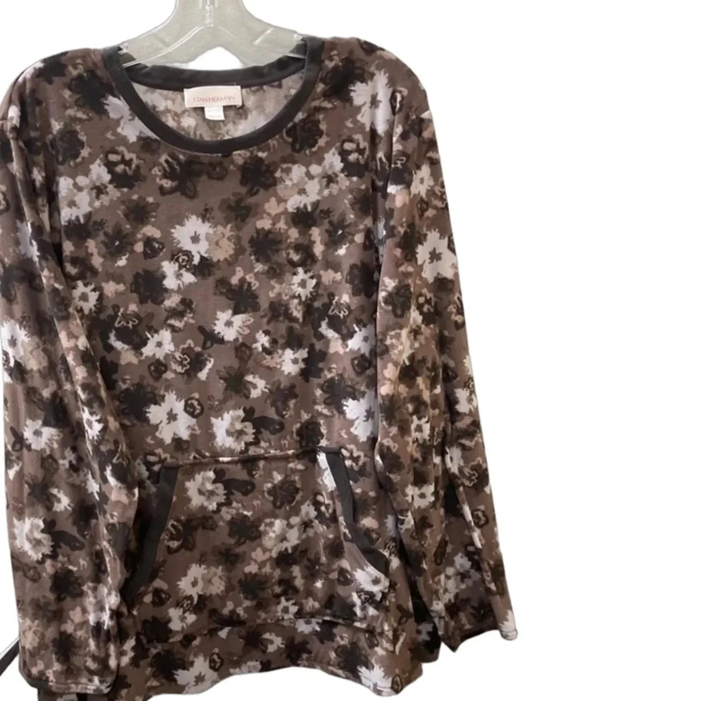 Top Long Sleeve By STAN HERMAN In Floral Print, Size: 1x