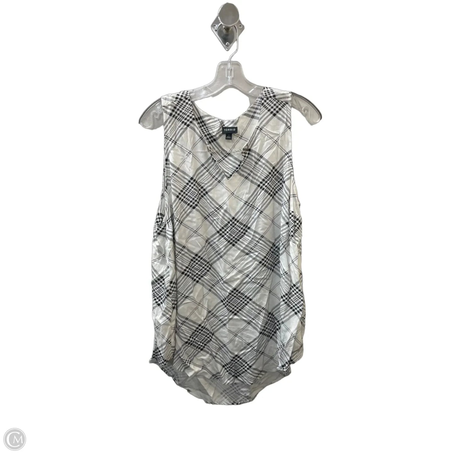 Top Sleeveless By Torrid In Black & White, Size: 14