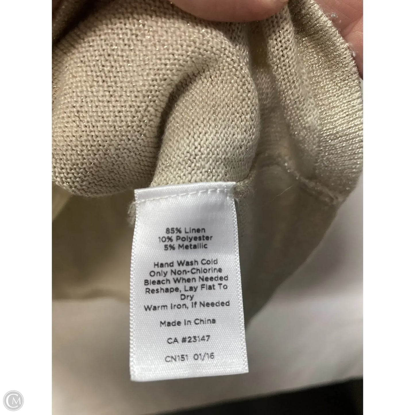 Top Short Sleeve By Talbots In Gold, Size: M