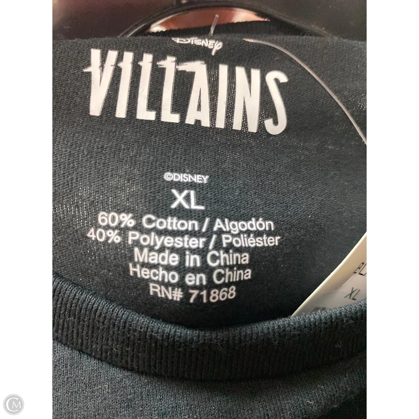 Top Short Sleeve By Disney Store In Black, Size: Xl