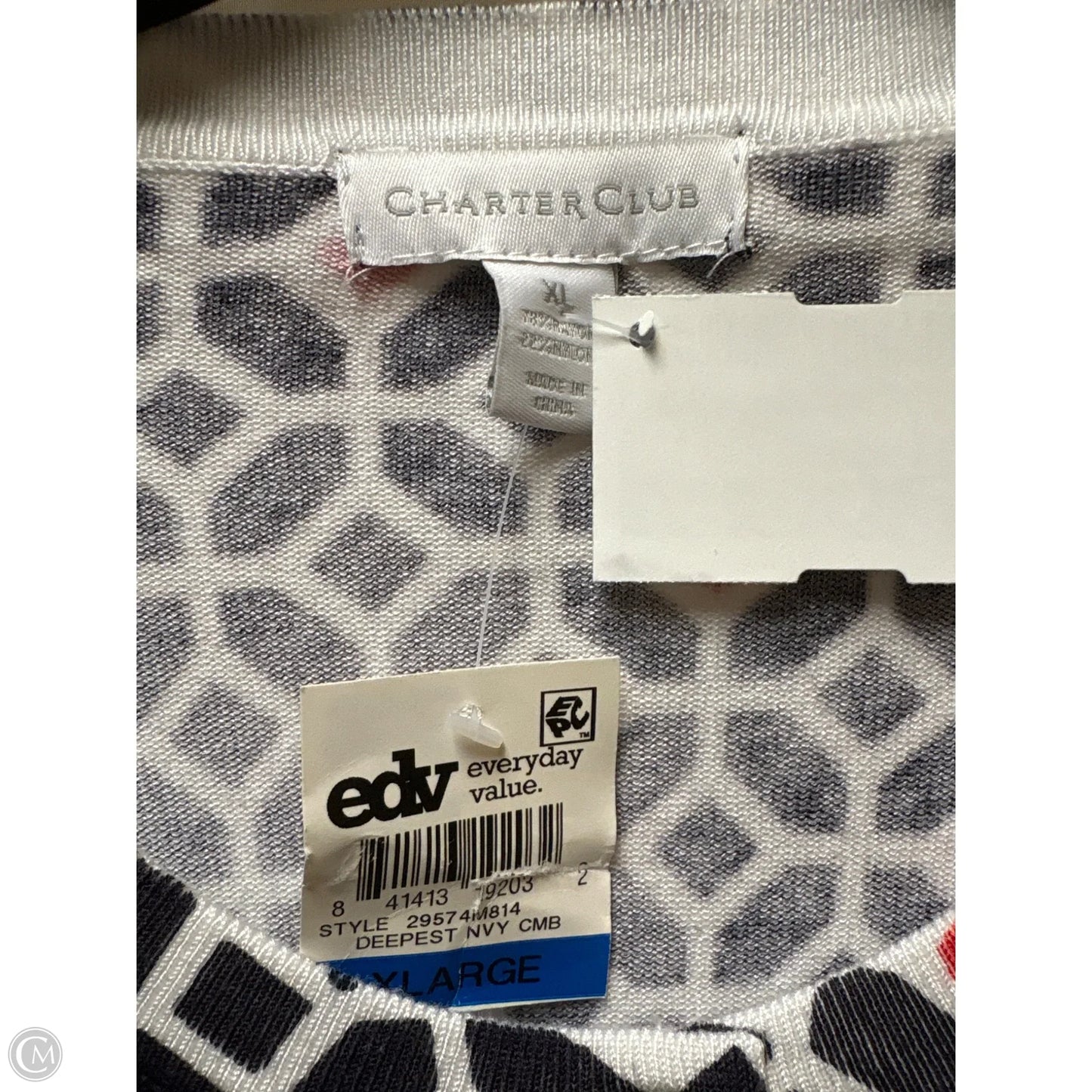 Cardigan By Charter Club In Navy, Size: Xl