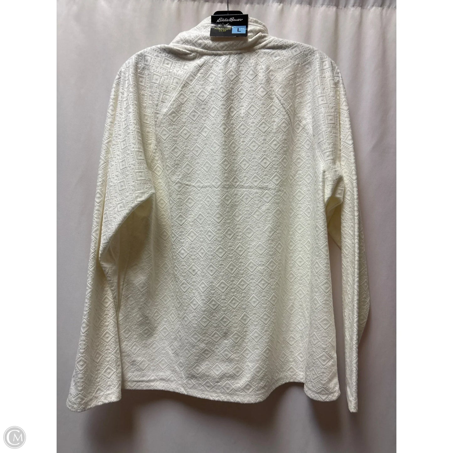 Jacket Fleece By Eddie Bauer In White, Size: L