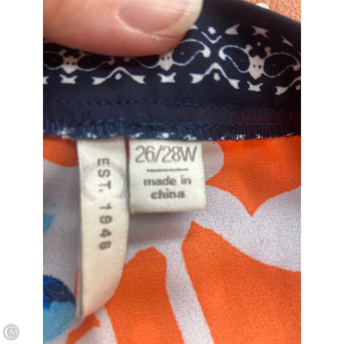 Top Long Sleeve By Cato In Blue, Size: 4x