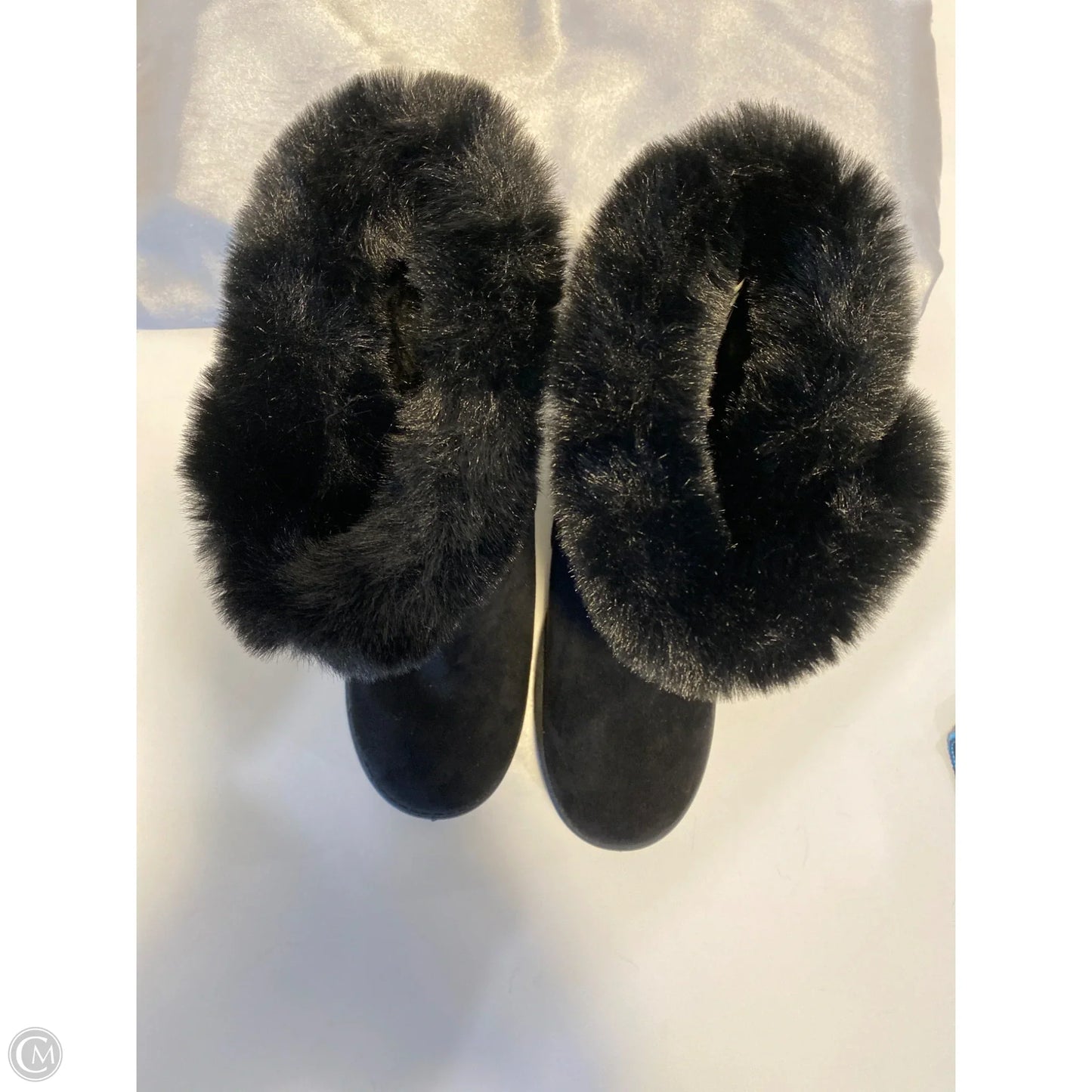 Boots Mid-calf Flats By So In Black, Size: 5.5