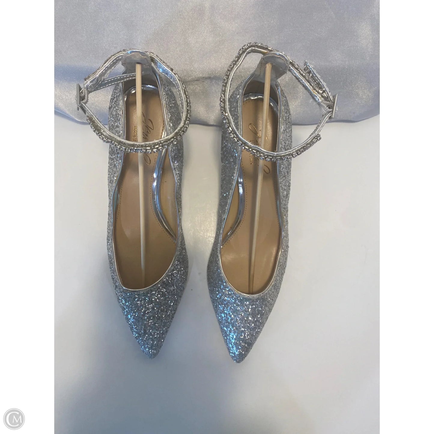 Shoes Heels Kitten By Badgley Mischka In Silver, Size: 8