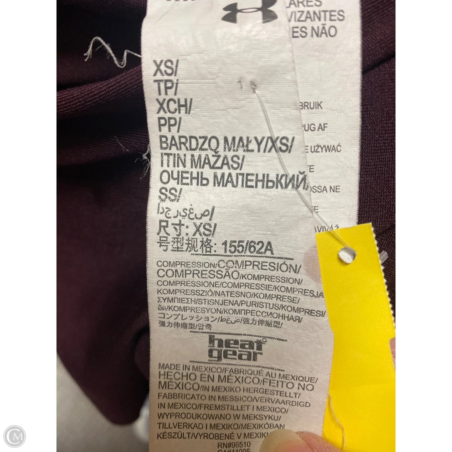 Athletic Capris By Under Armour In Maroon, Size: Xs