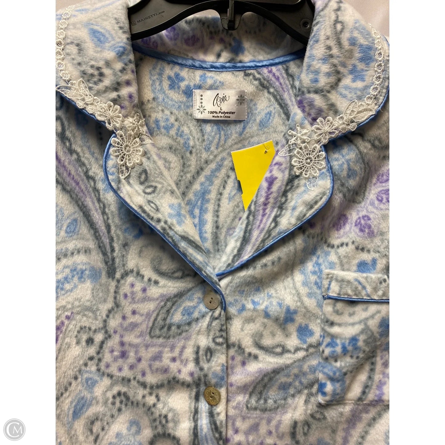 Pajamas 2pc By Aria In Blue, Size: L