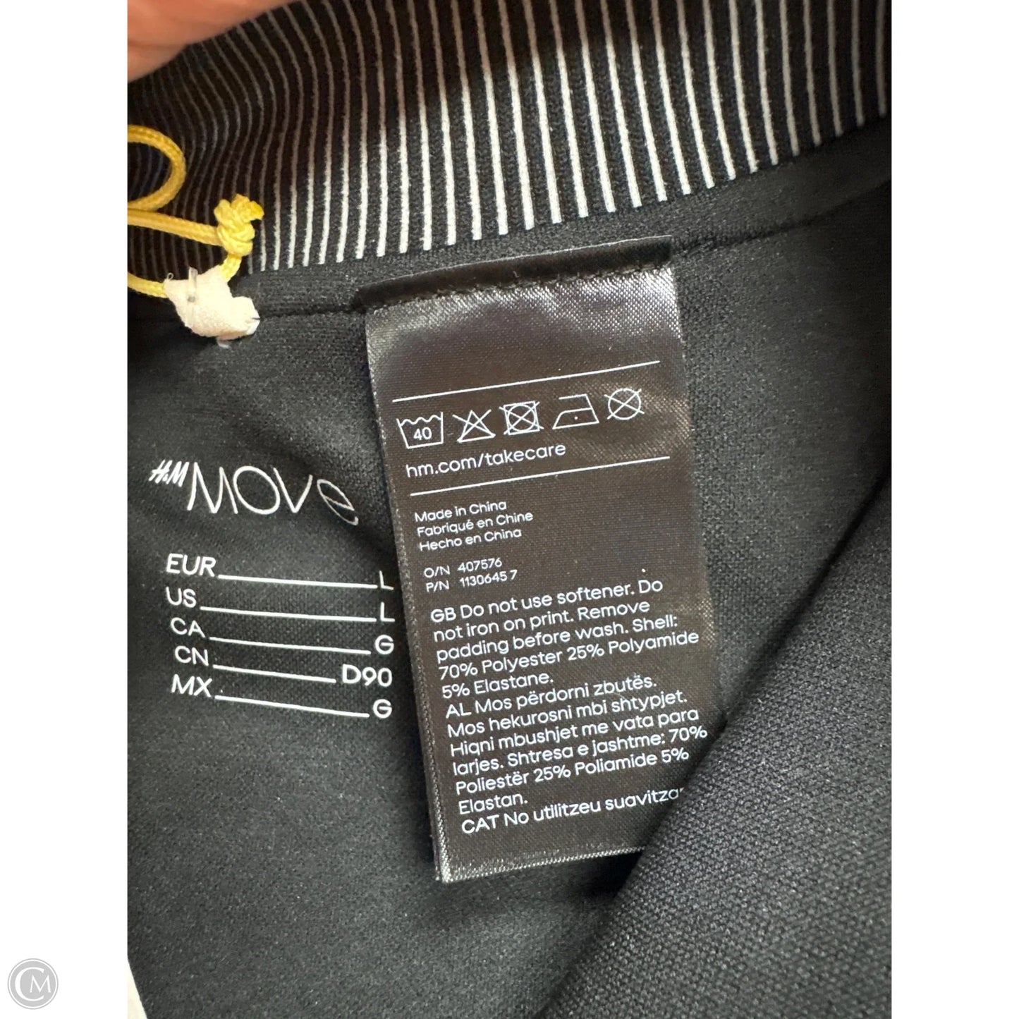 Athletic Bra By H&m In Black, Size: L