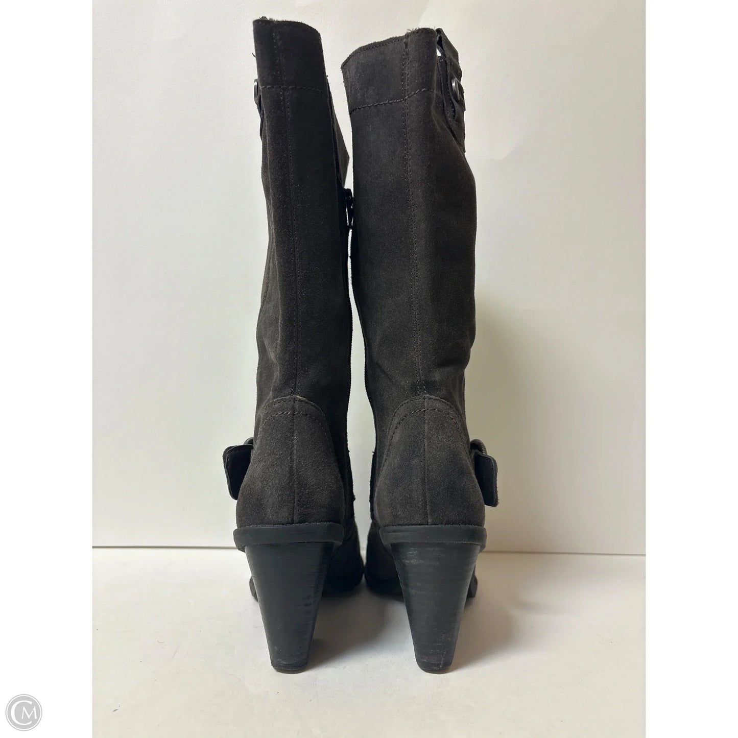 Boots Mid-calf Heels By Bare Traps In Grey, Size: 7