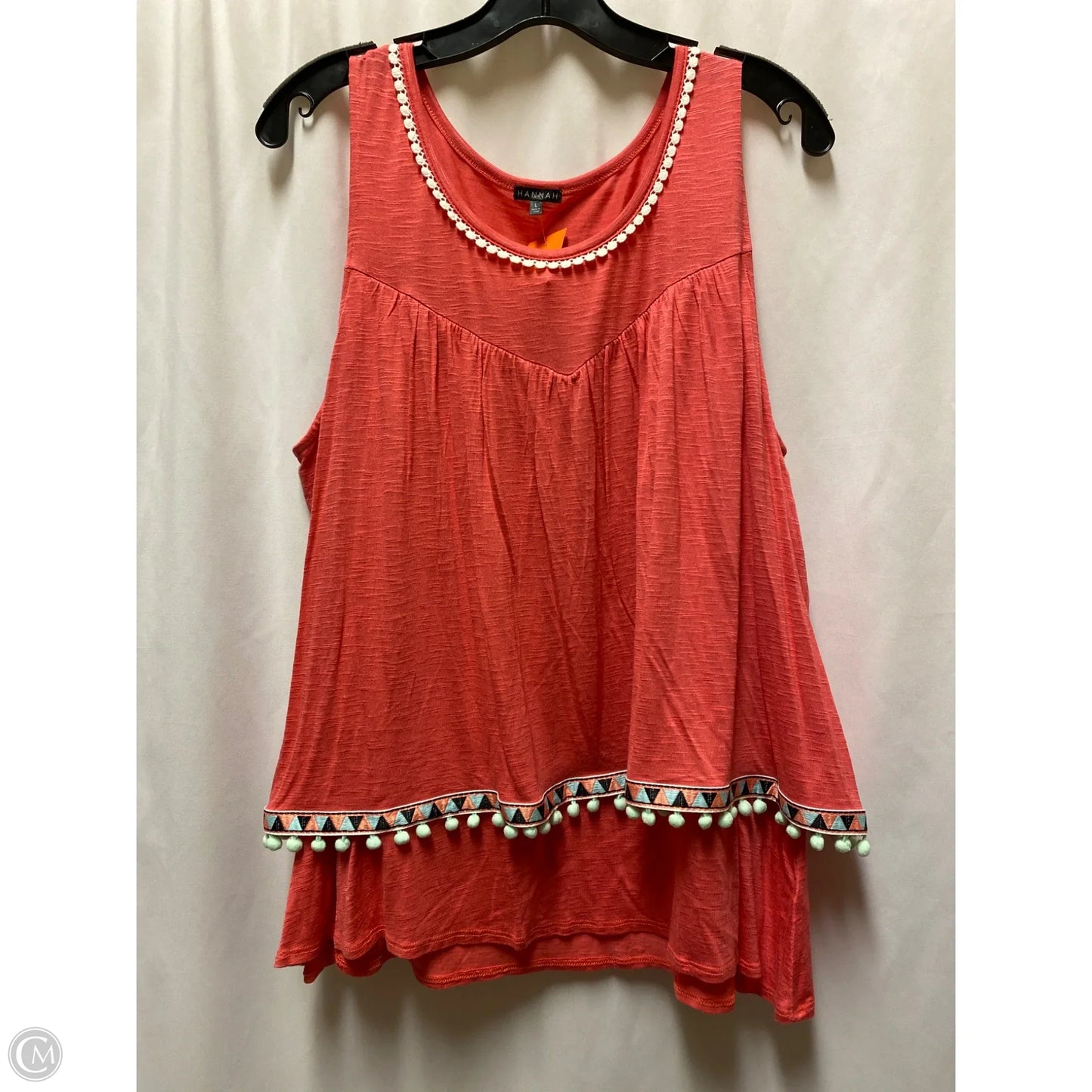 Top Sleeveless By Hannah In Pink, Size: L
