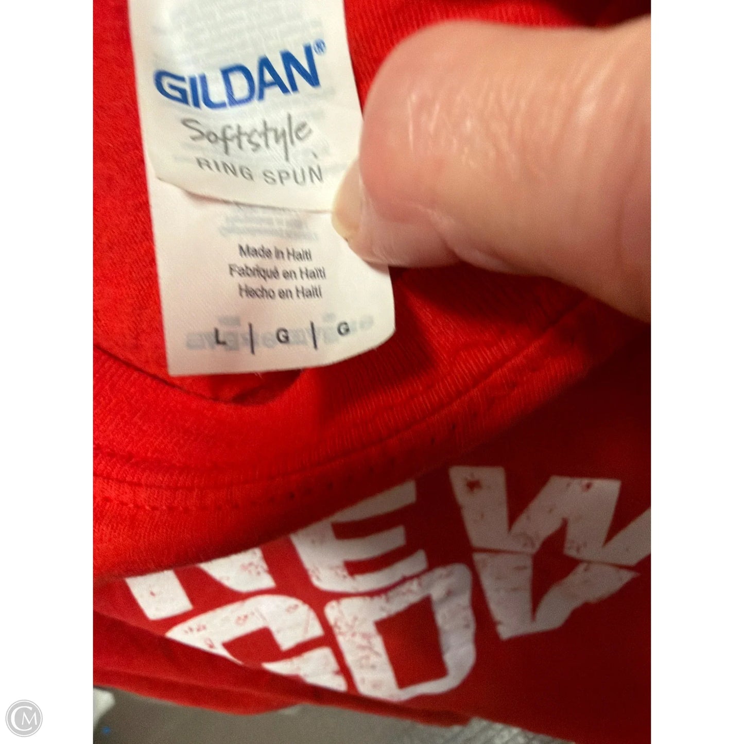 Top Short Sleeve By Gildan In Red, Size: L