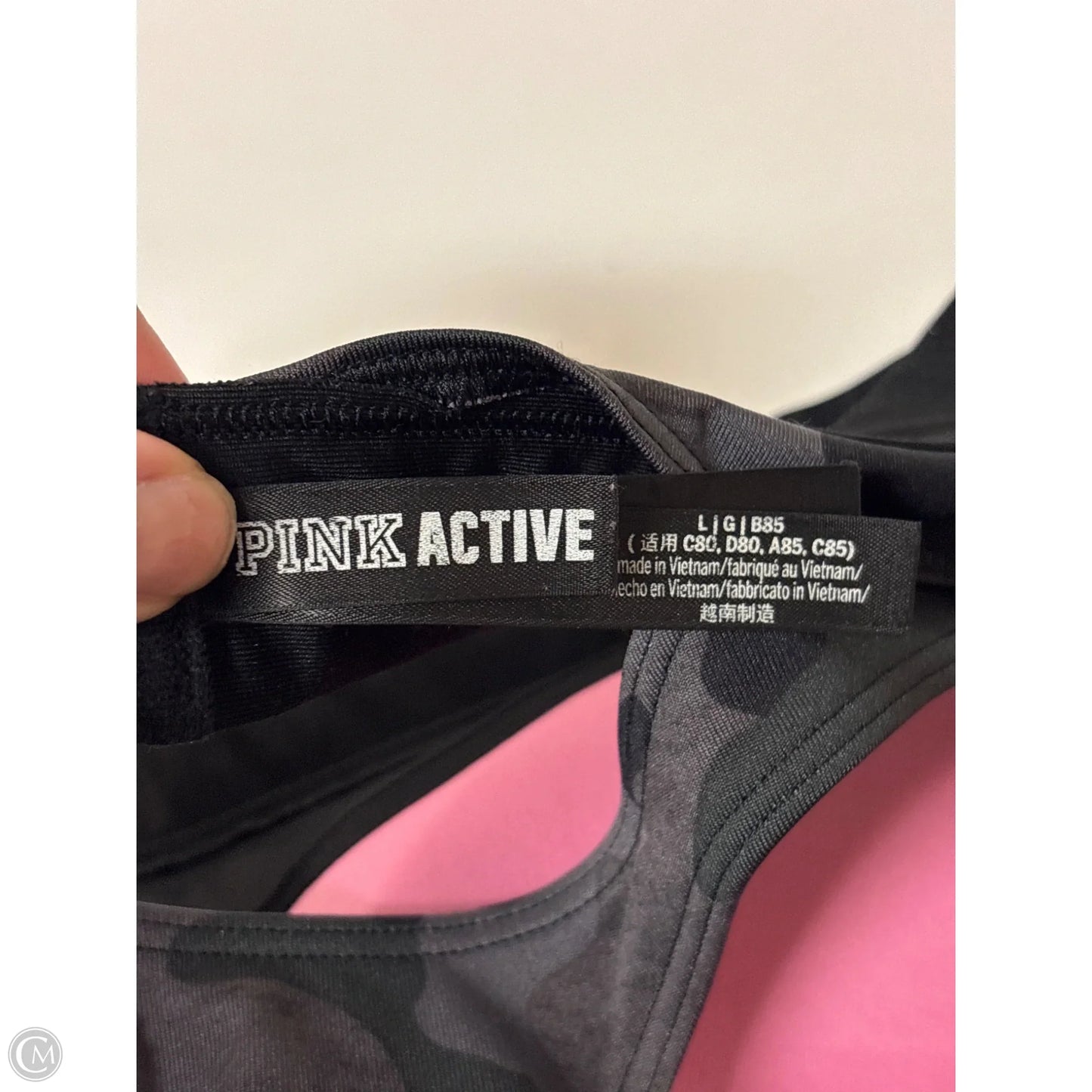 Athletic Bra By Pink In Green & Grey, Size: L