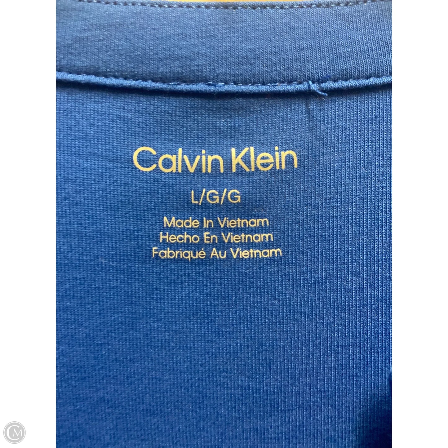 Top Short Sleeve By Calvin Klein In Blue, Size: L