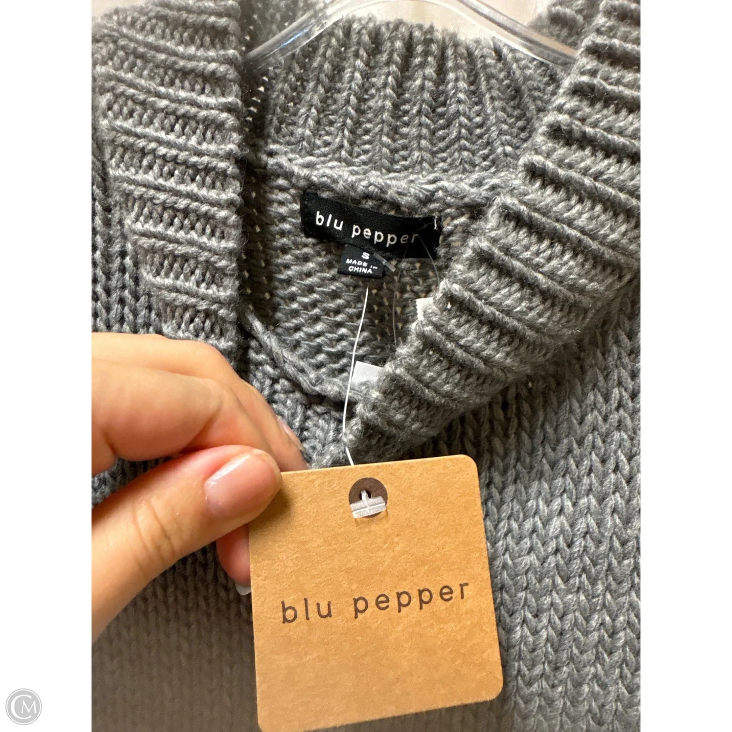 Sweater By Blu Pepper In Grey, Size: S