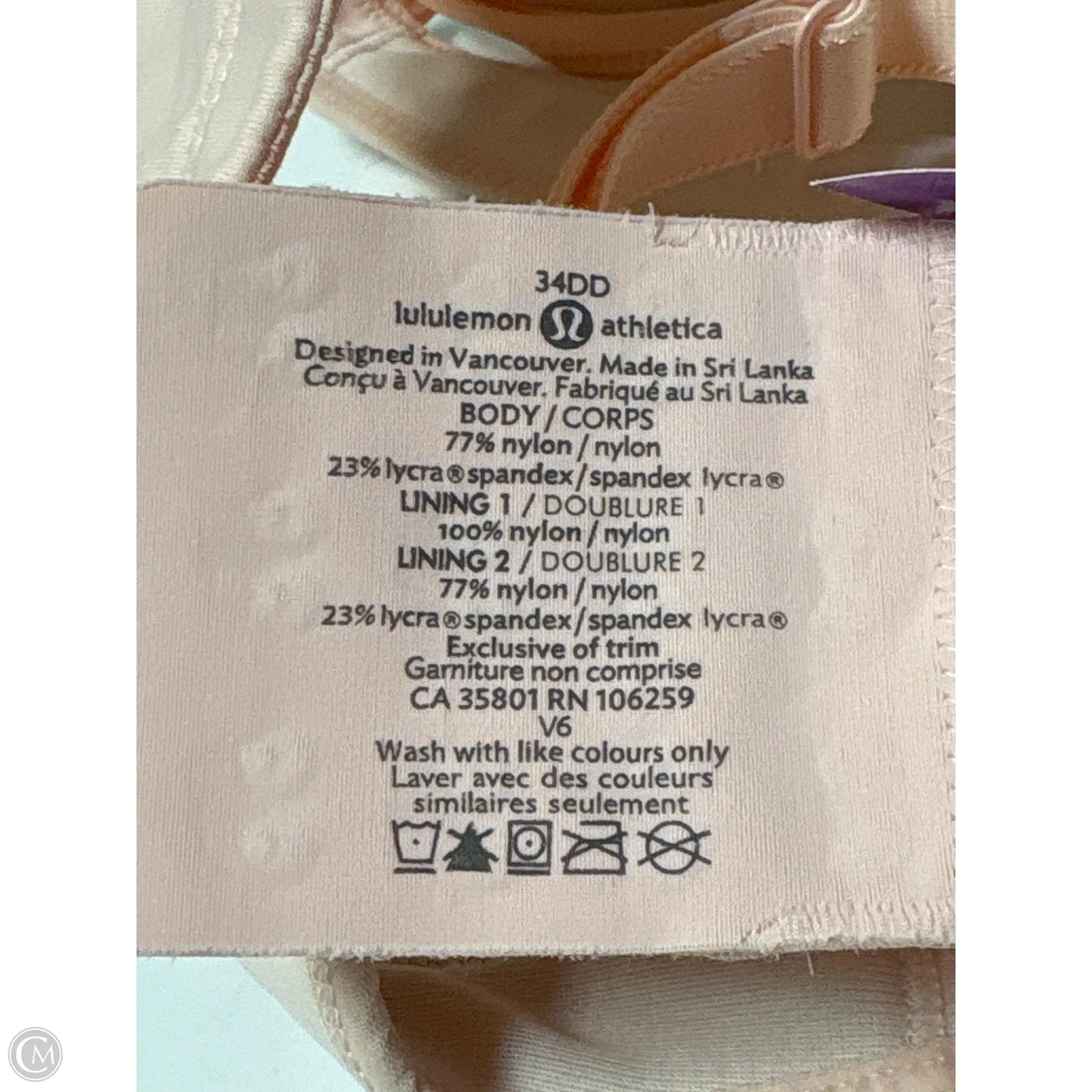 Athletic Bra By Lululemon In Pink