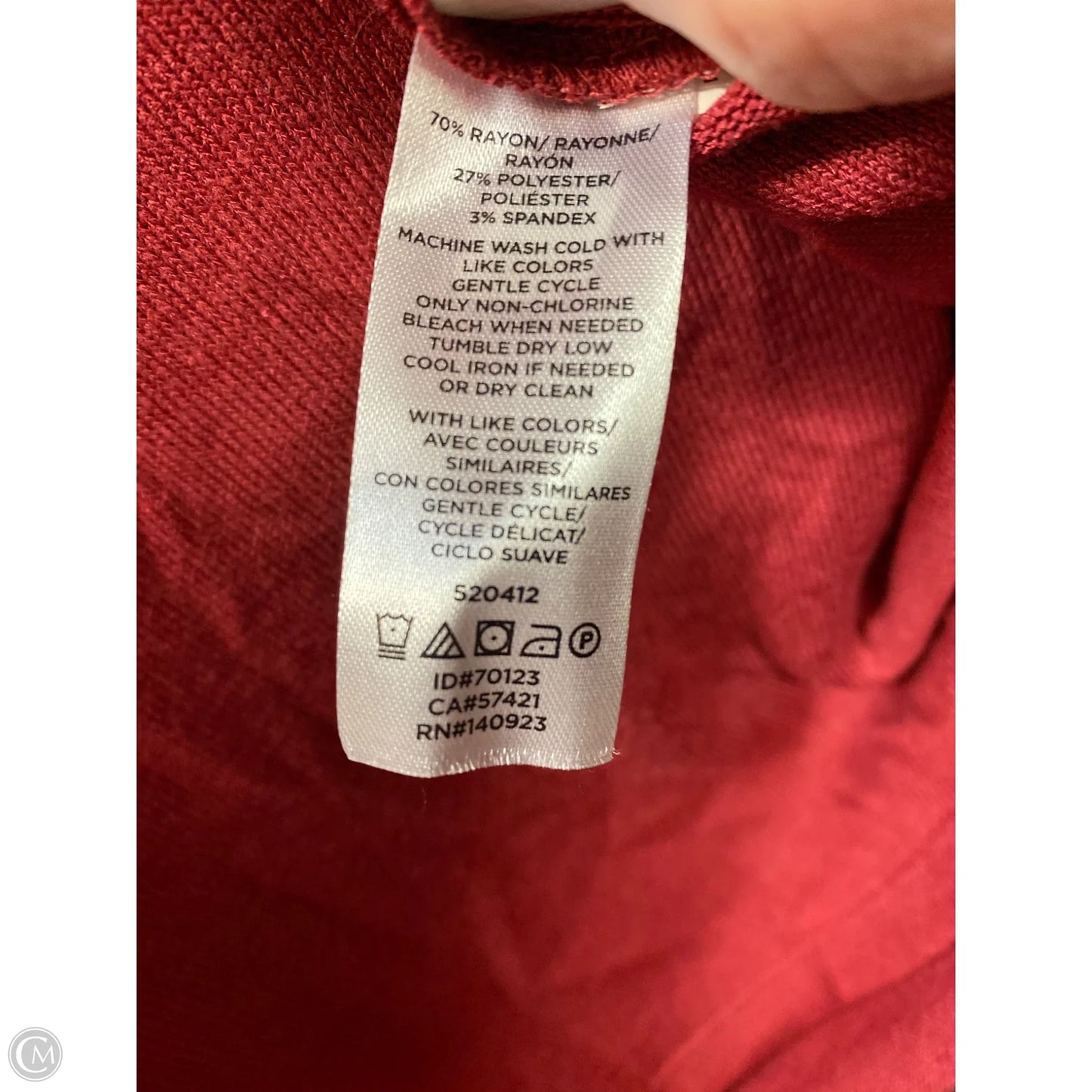 Top Long Sleeve By Loft In Pink & Red, Size: L