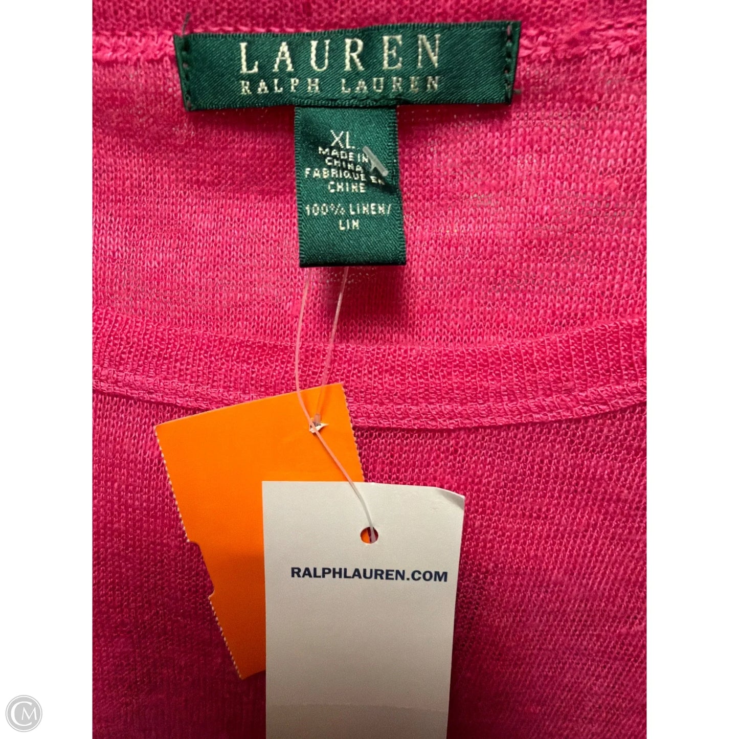 Top Short Sleeve By Lauren By Ralph Lauren In Pink, Size: Xl