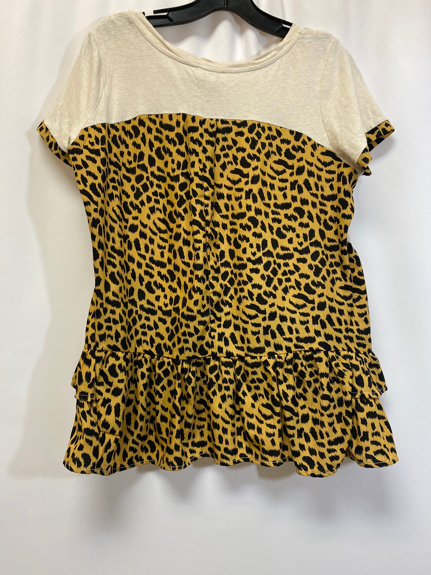 Animal Print Top Short Sleeve Umgee, Size S