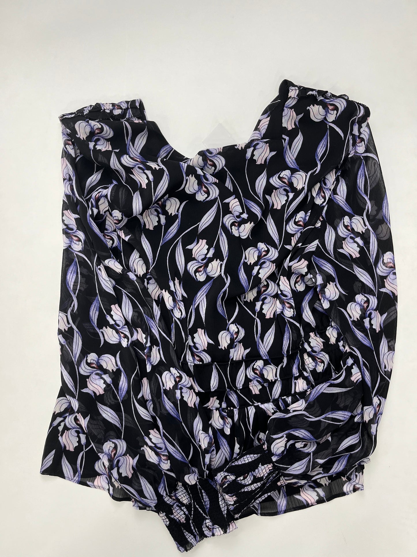 Floral Blouse Long Sleeve White House Black Market O, Size M