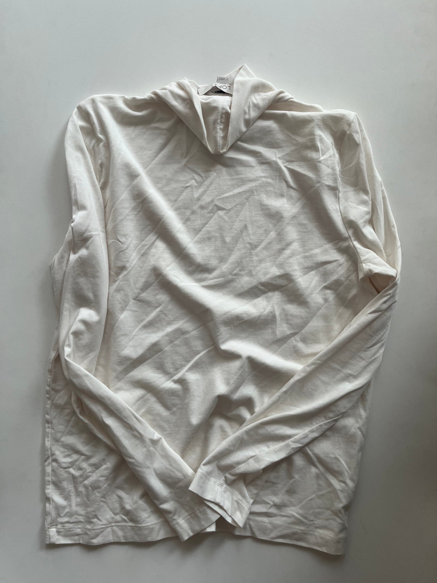 Cream Top Long Sleeve Loft, Size L