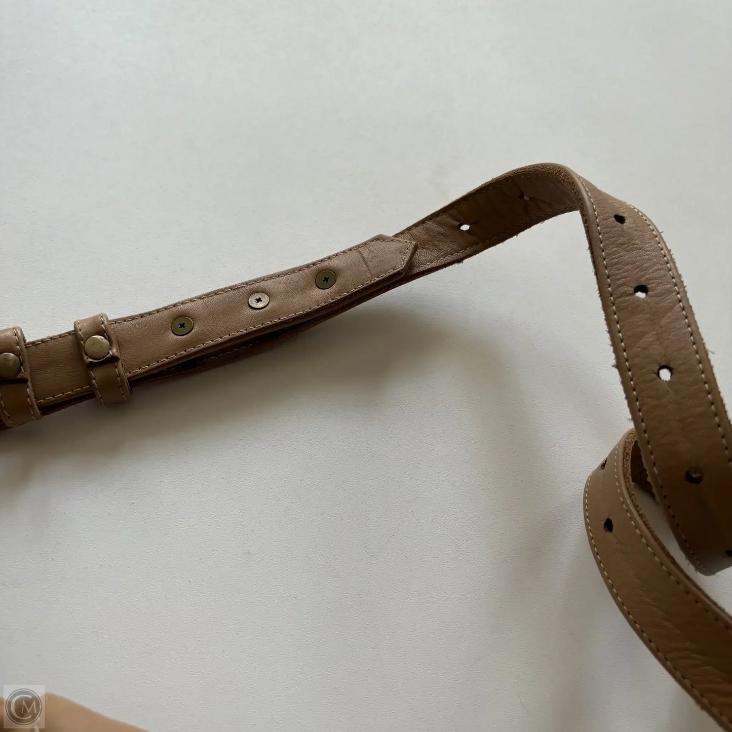 Handbag Leather By Mandrn, Size: Medium