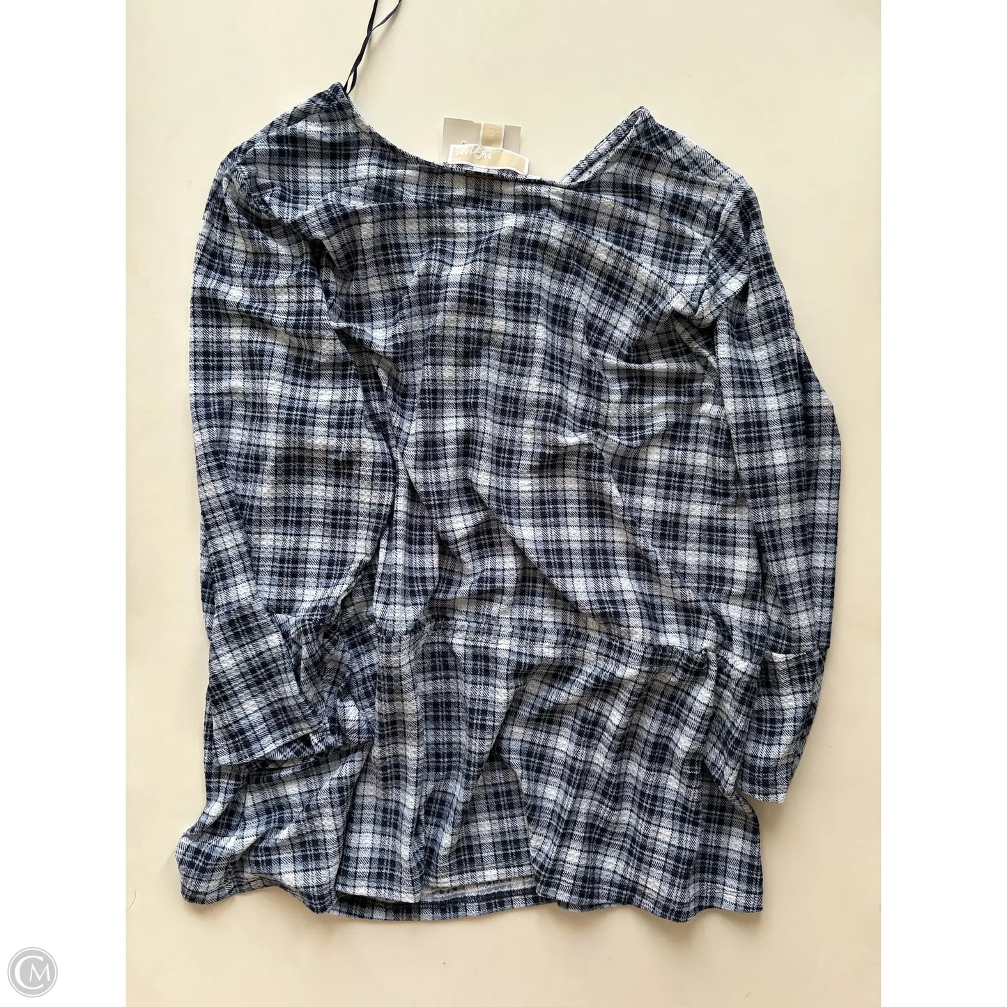 Top Long Sleeve Designer By Michael Kors In Plaid Pattern, Size: 1x
