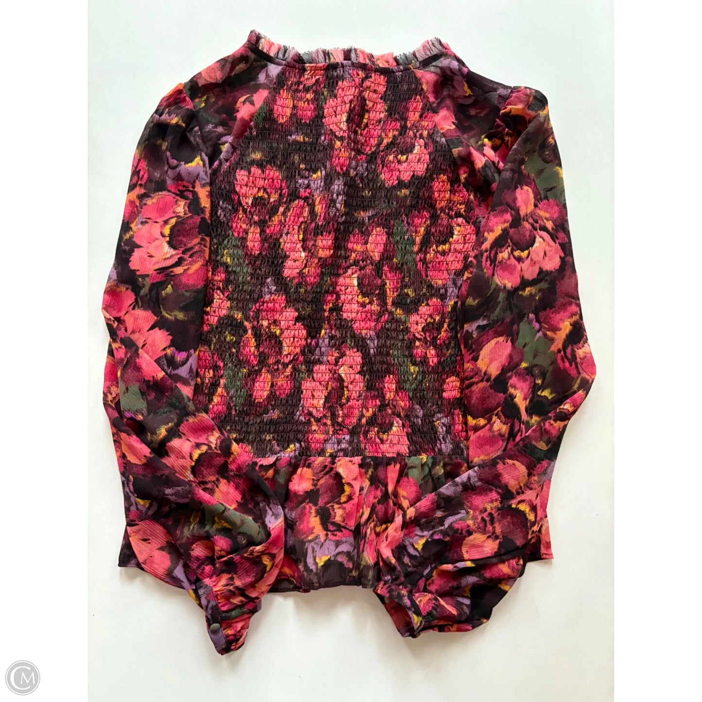Blouse Long Sleeve By Jessica Simpson In Multi-colored, Size: M