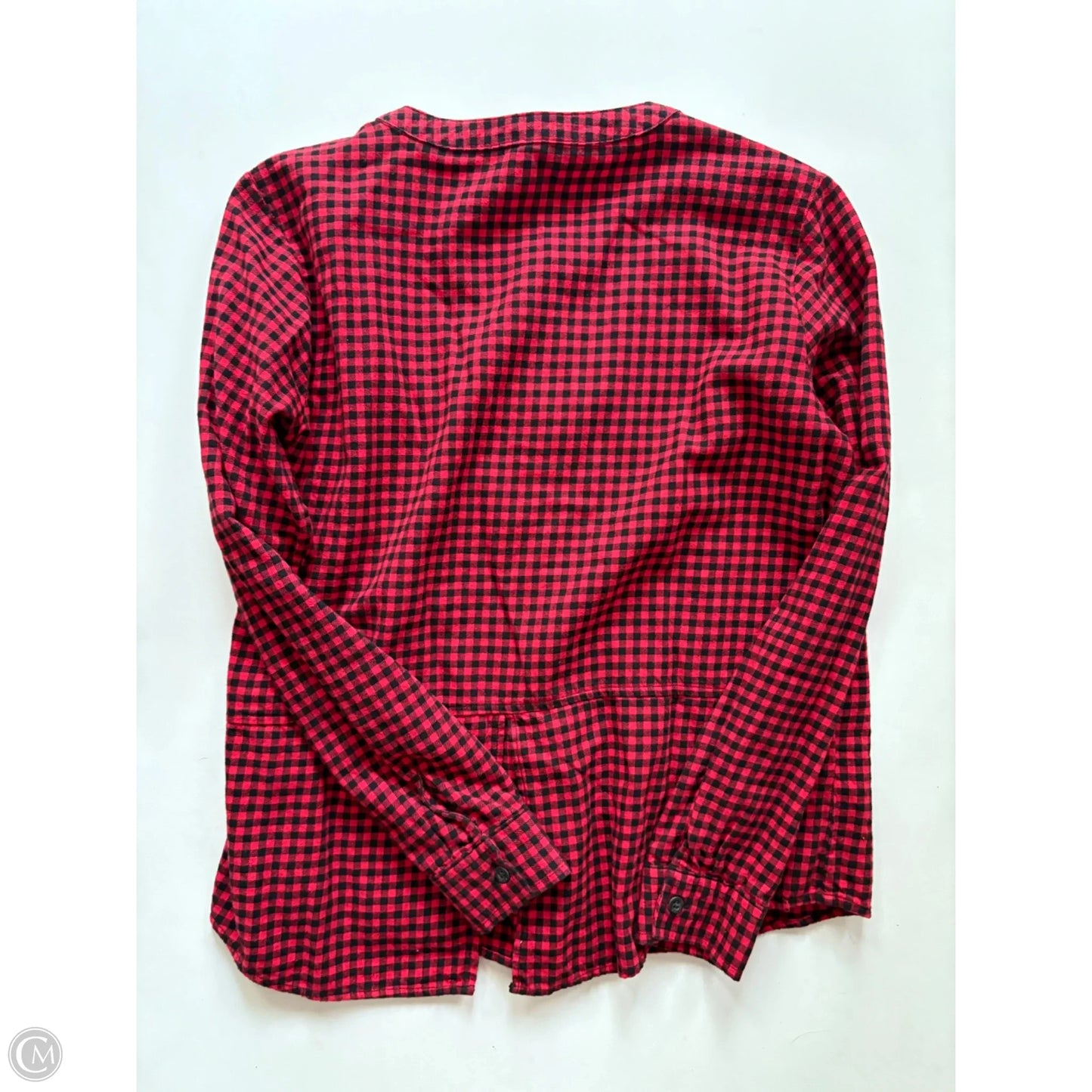 Top Long Sleeve By Eddie Bauer In Plaid Pattern, Size: Xs