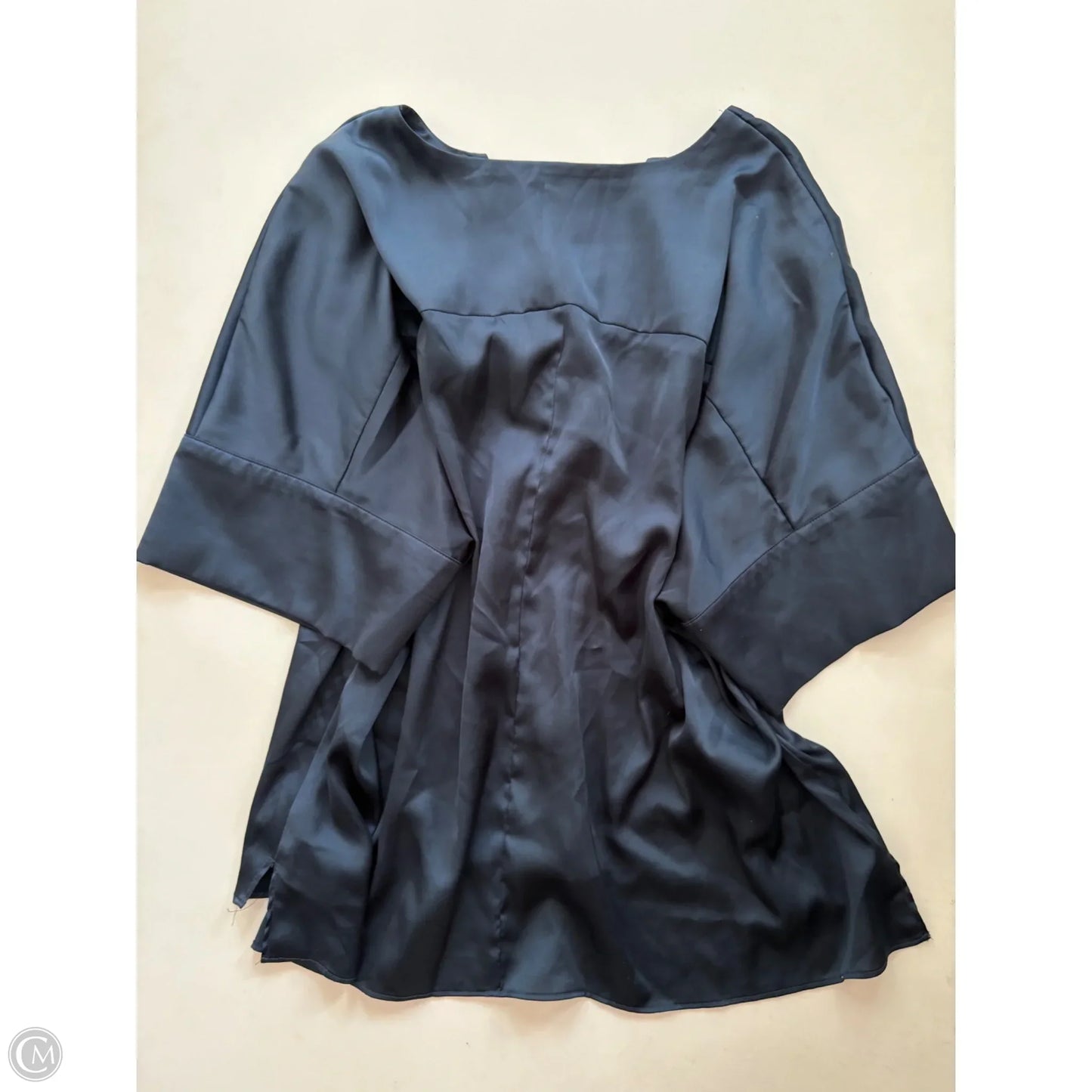 Blouse Short Sleeve By Worthington In Navy, Size: L