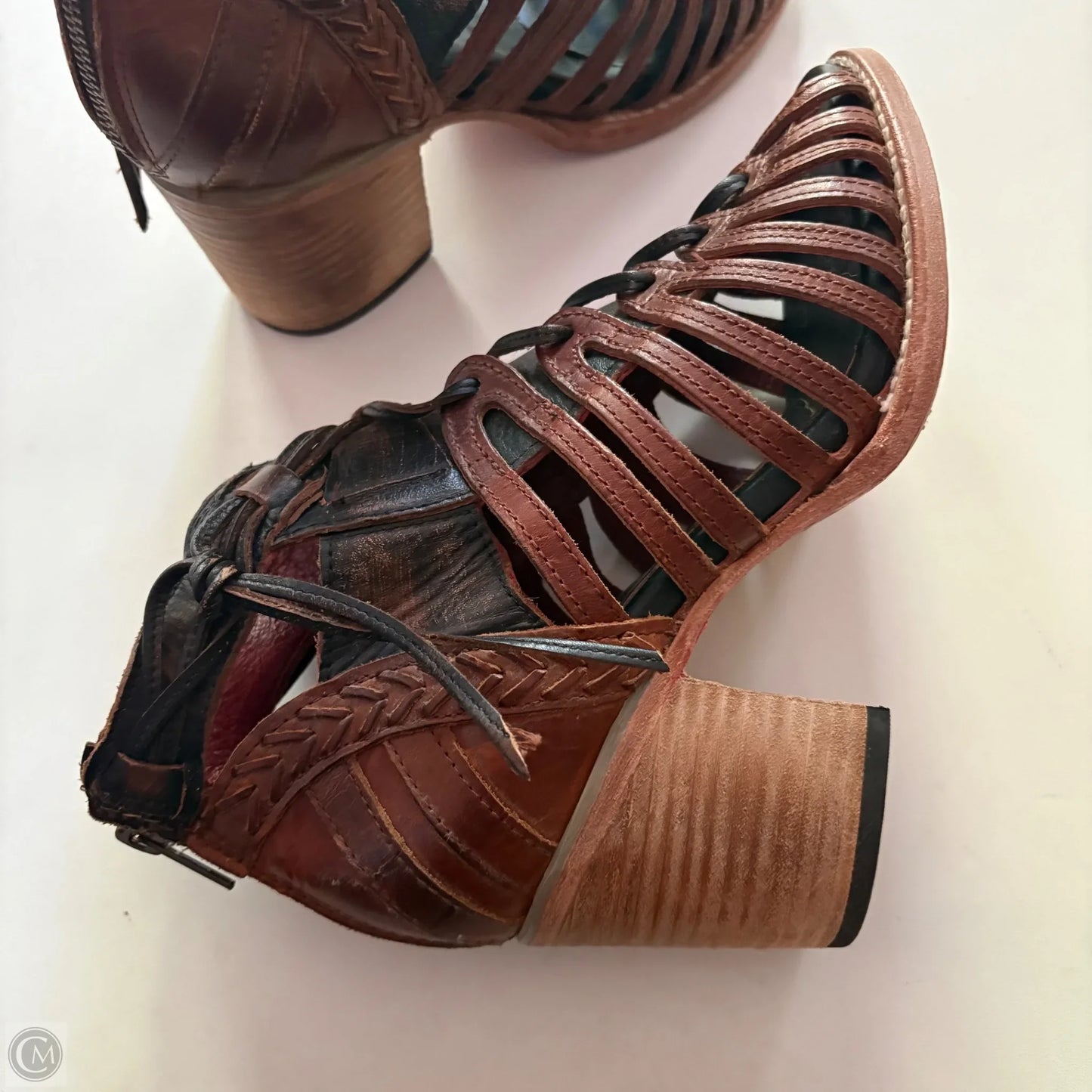 Shoes Heels Block By Freebird In Brown, Size: 8