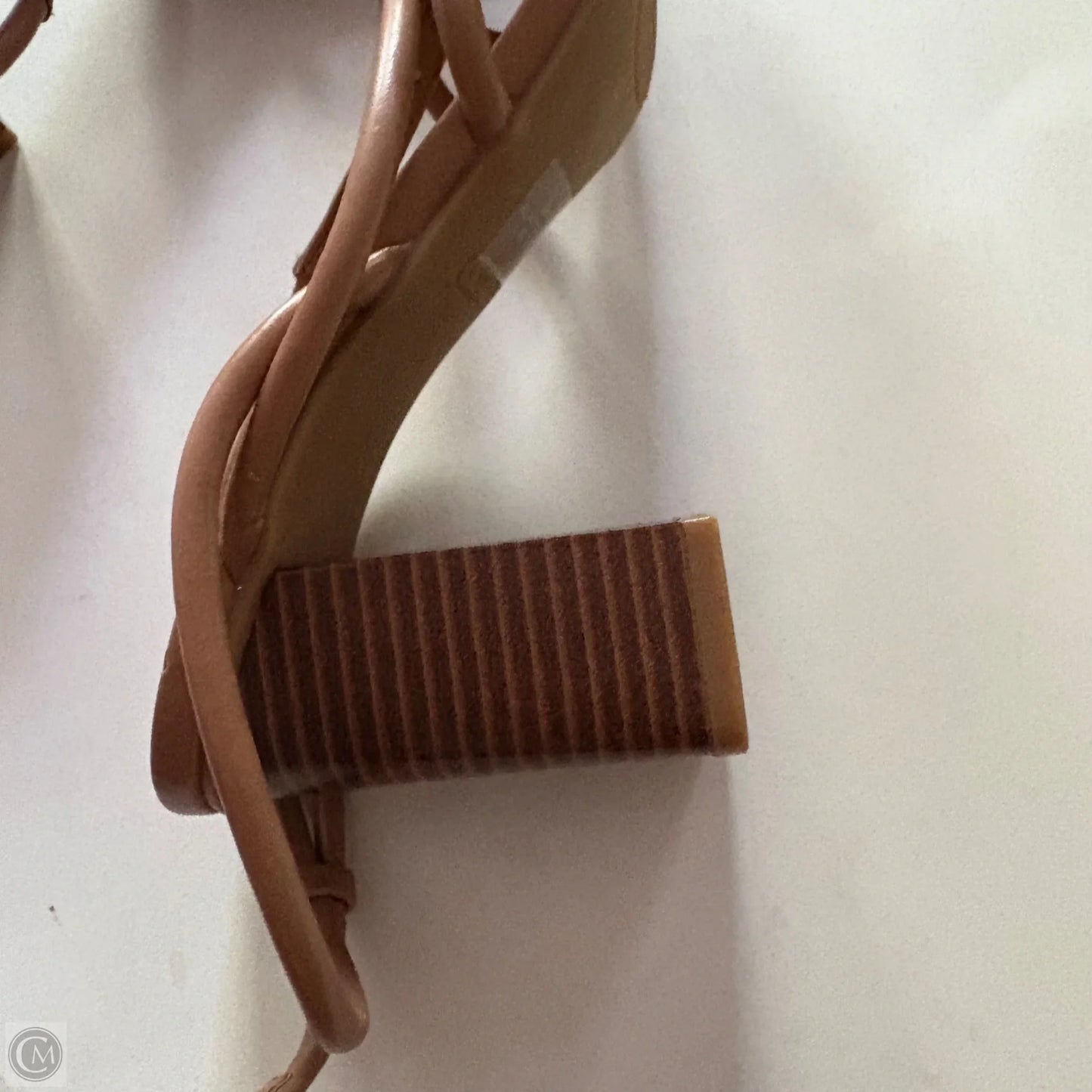 Sandals Heels Block By Nine West In Brown, Size: 8