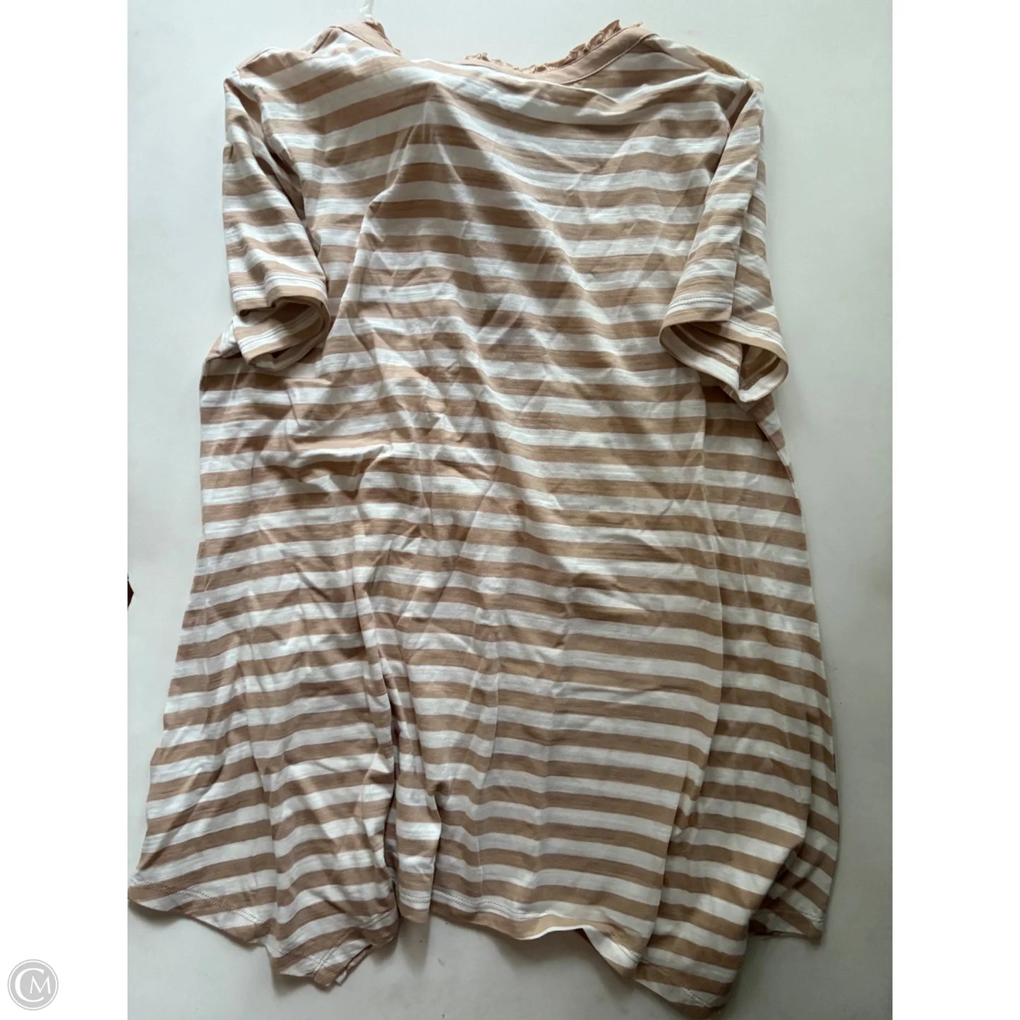 Top Short Sleeve By Jones New York In Striped Pattern, Size: Xl