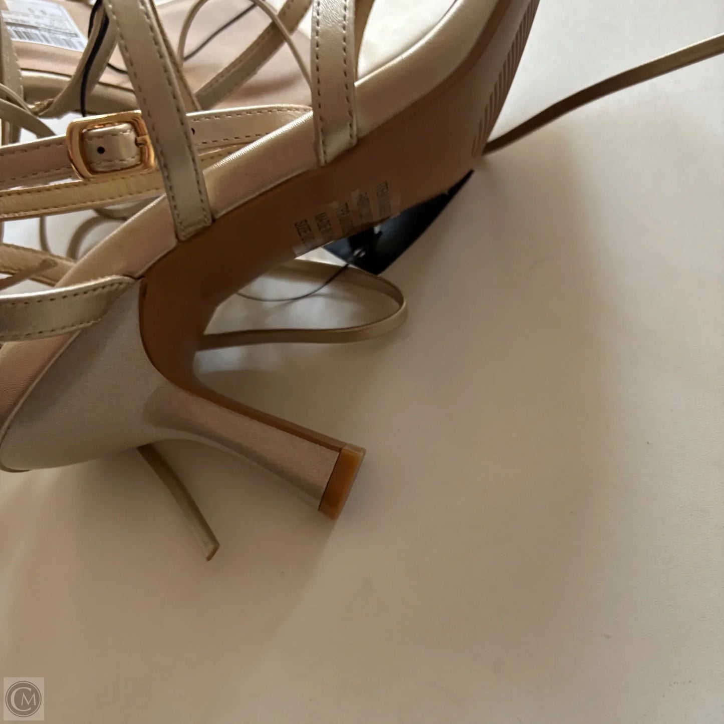 Sandals Heels Kitten By Torrid In Gold, Size: 6.5