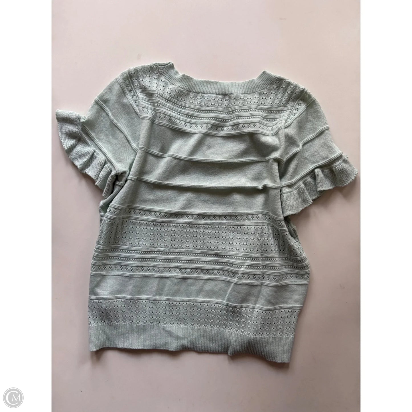 Sweater Short Sleeve By Liz Claiborne In Green, Size: S