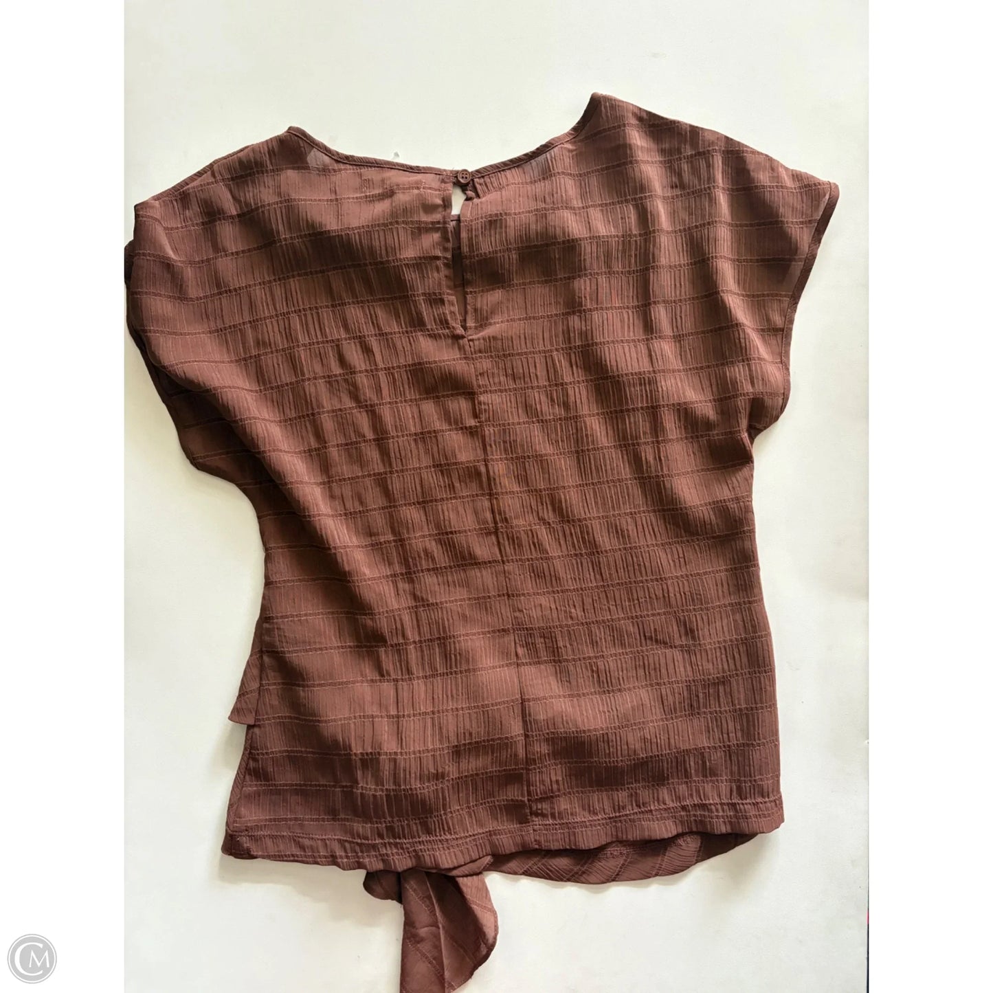 Blouse Short Sleeve By Max Studio In Brown, Size: S