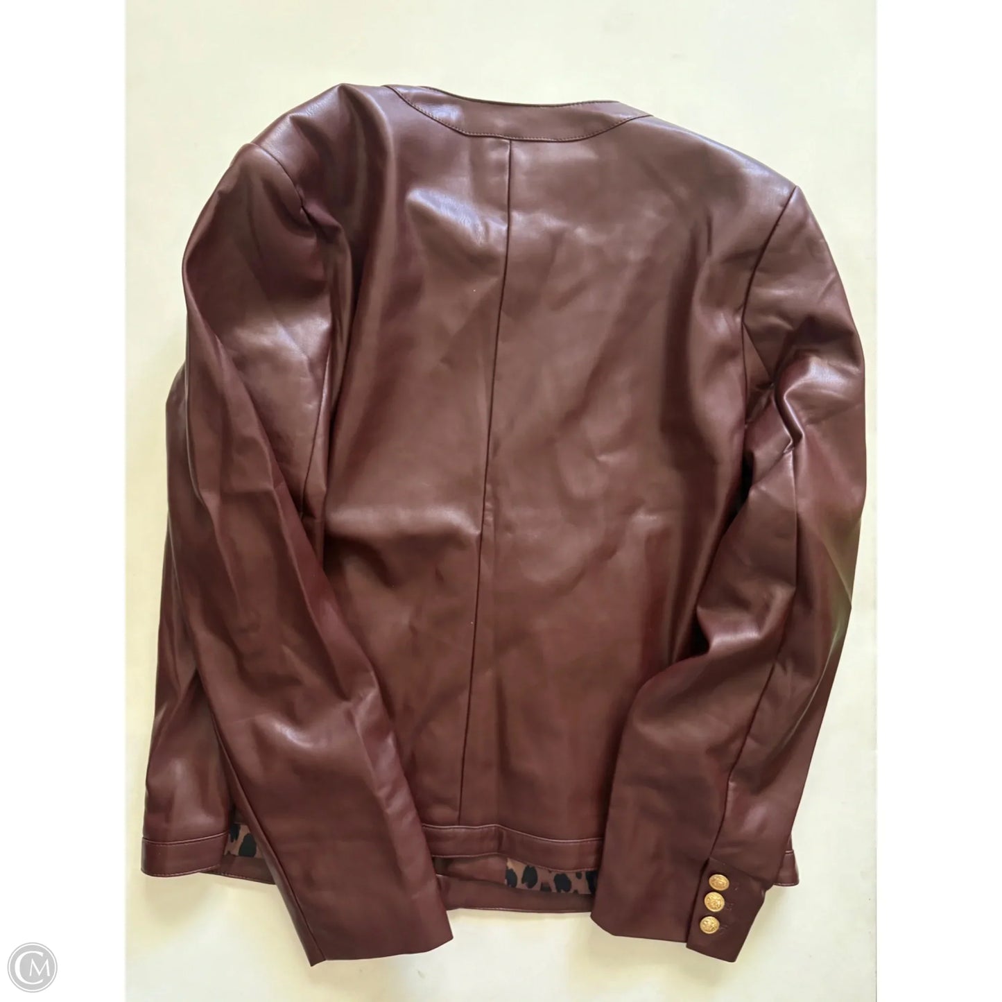 Jacket Moto By Joan Rivers In Brown, Size: L
