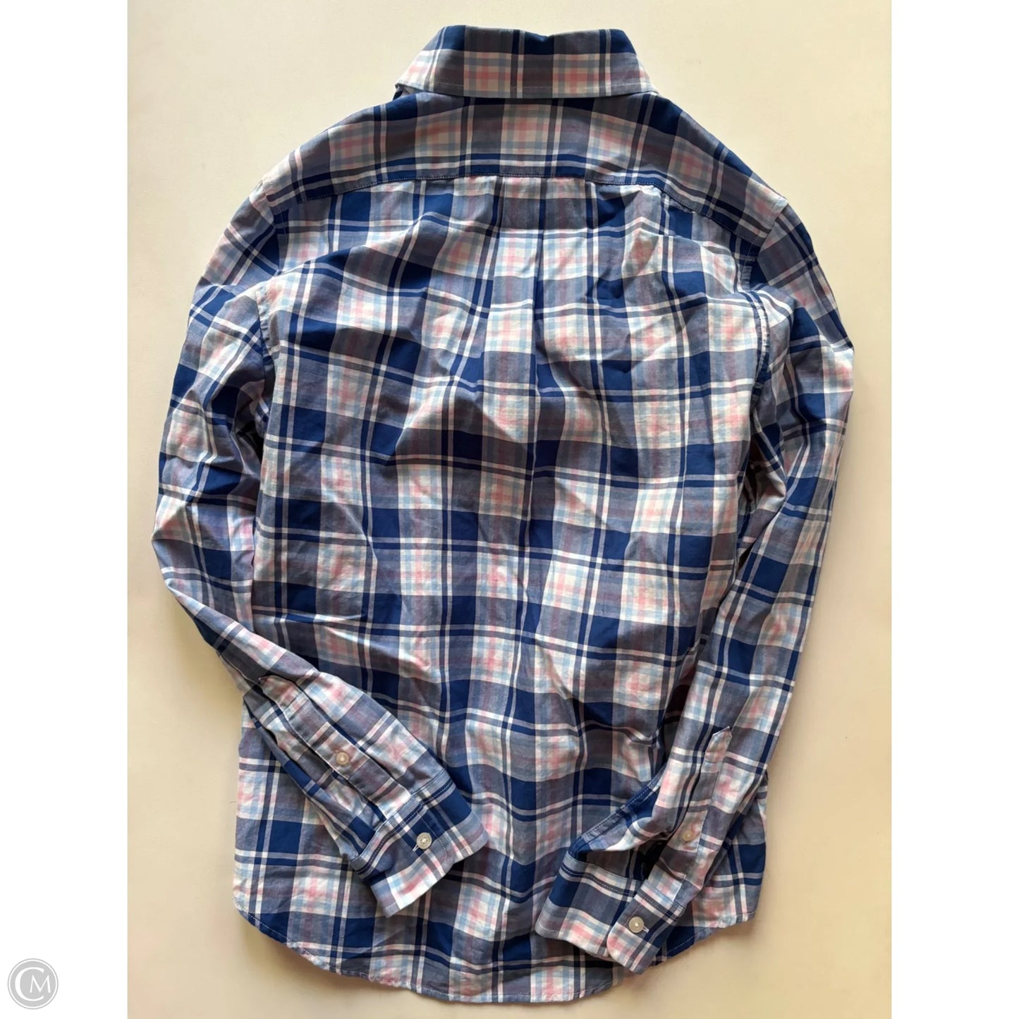 Blouse Long Sleeve By Vineyard Vines In Plaid Pattern, Size: Xs