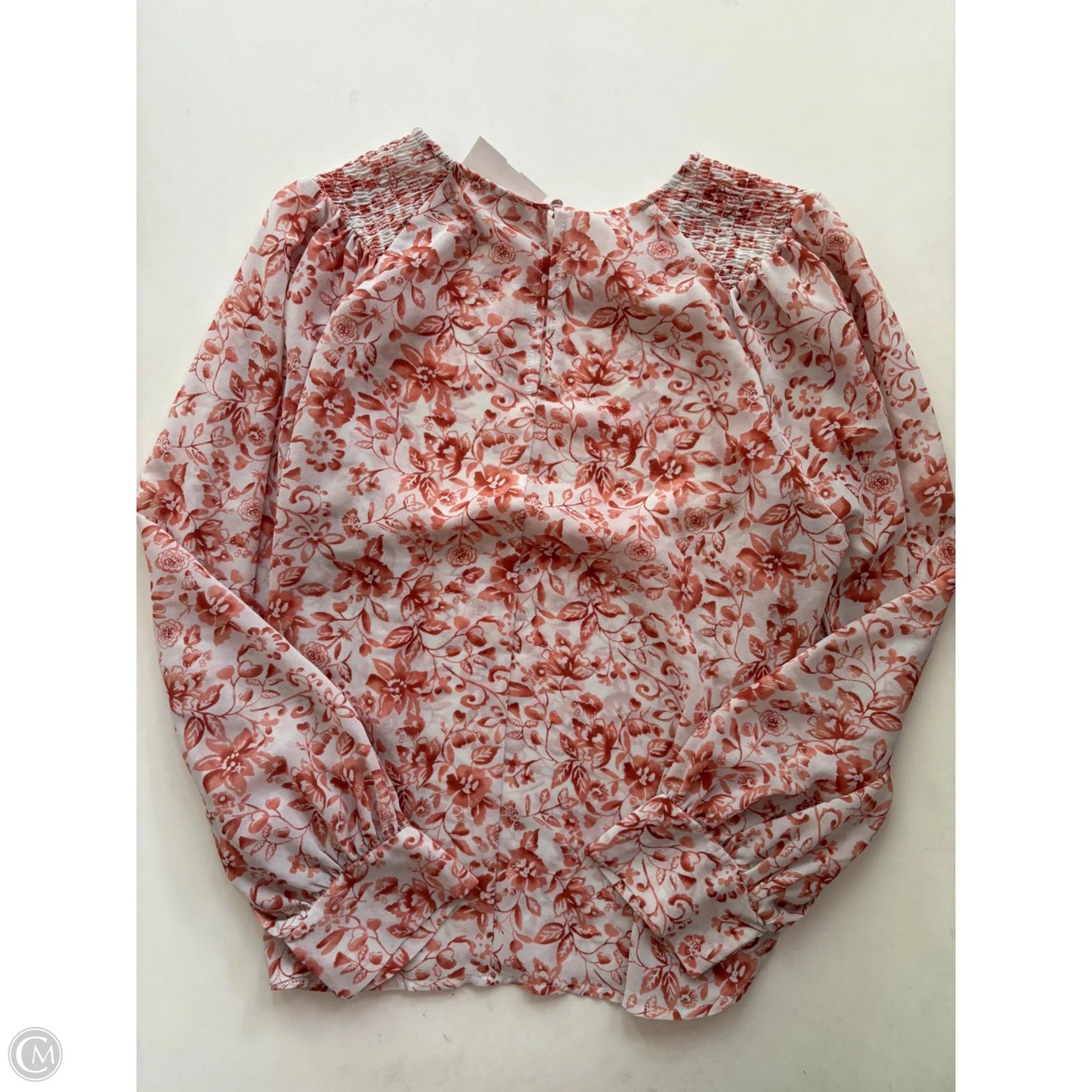 Blouse Long Sleeve By Blu Pepper In Floral Print, Size: M