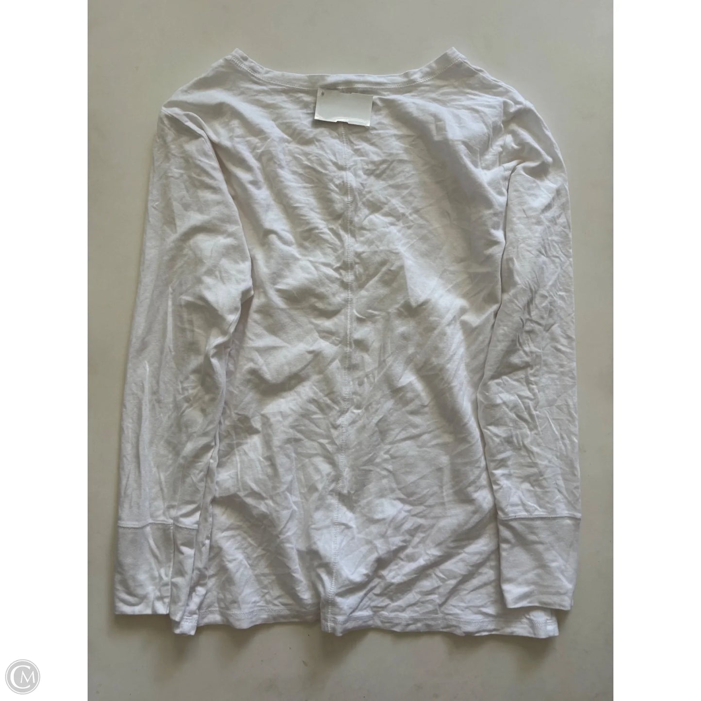 Top Long Sleeve Basic By Ana In White, Size: L