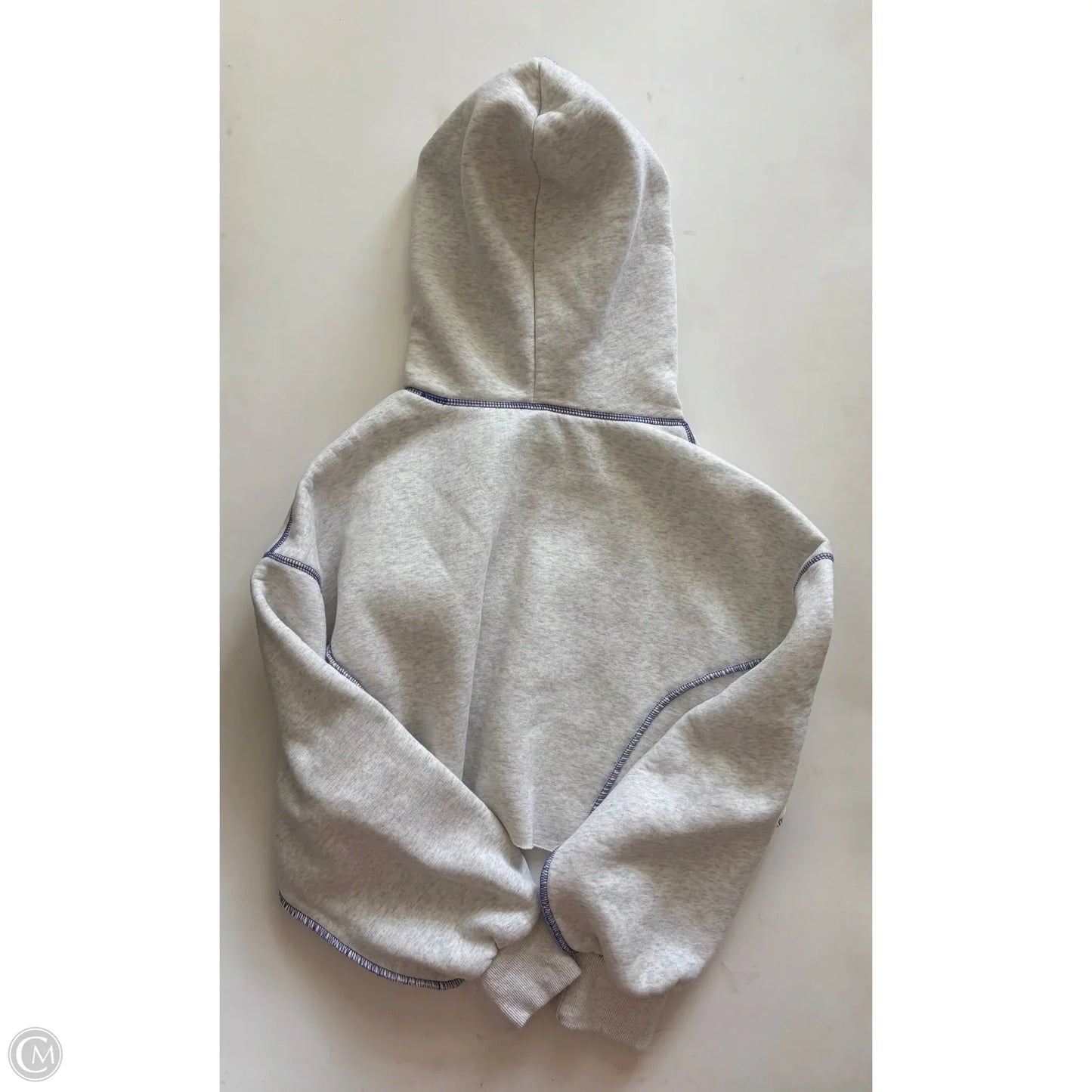 Sweatshirt Hoodie By As Revival In Blue & Grey, Size: M