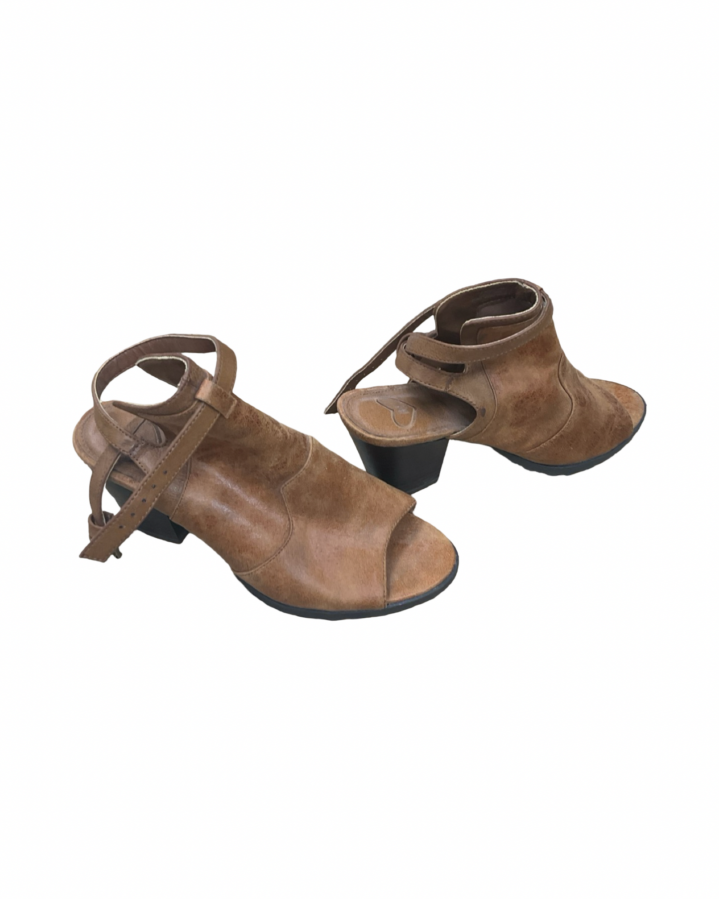 Sandals Heels Block By Madeleine In Brown, Size:7.5