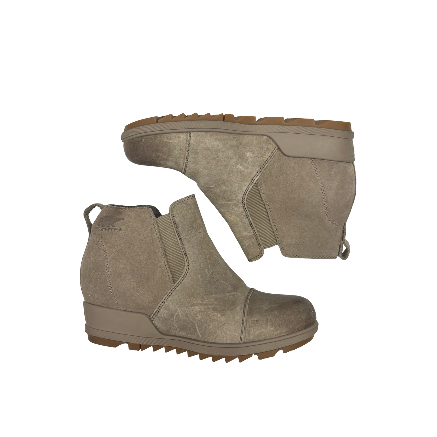 Boots Ankle Heels By Sorel In Taupe, Size:7