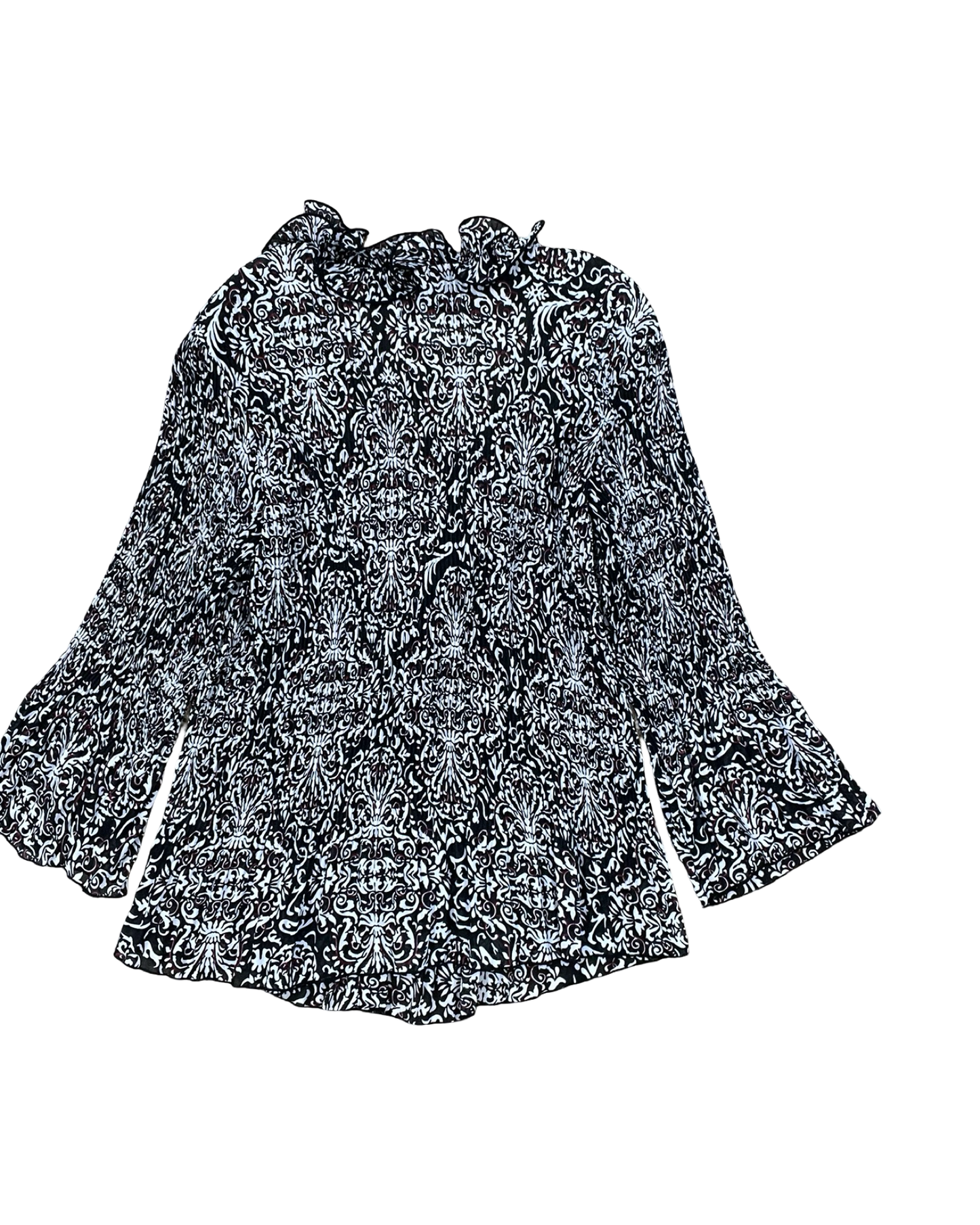 Blouse Ls By Christopher And Banks In Black & Red, Size:L
