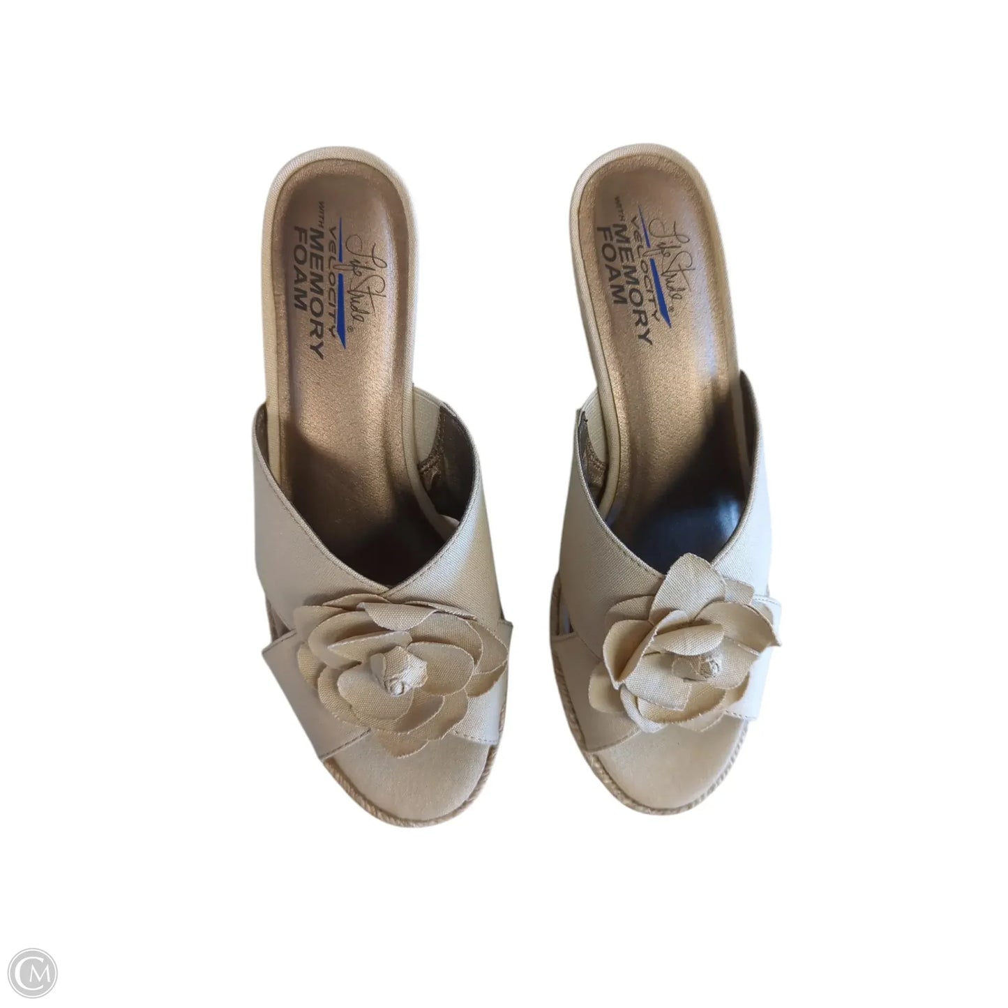 Sandals Heels Wedge By Life Stride In Tan, Size: 9