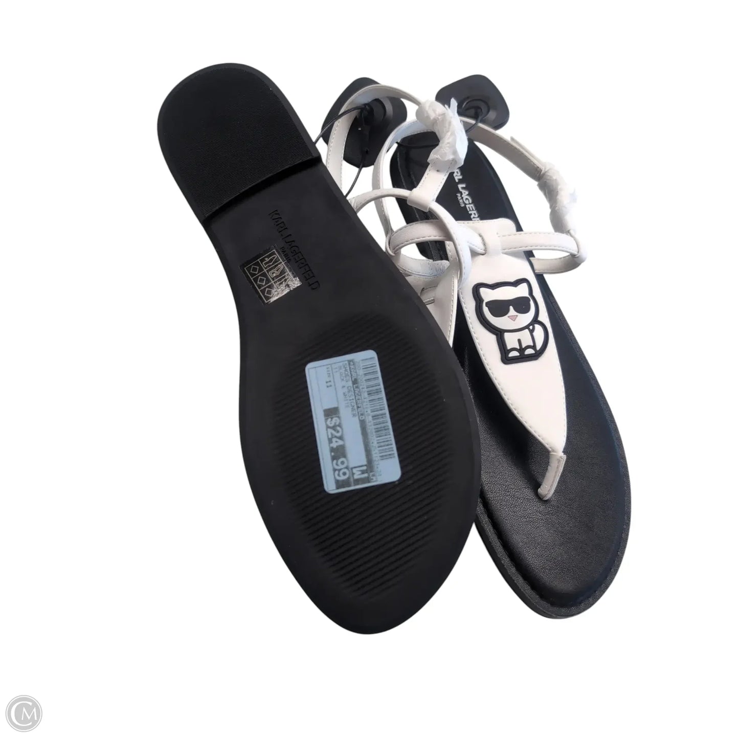 Shoes Designer By Karl Lagerfeld In Black & White, Size: 11