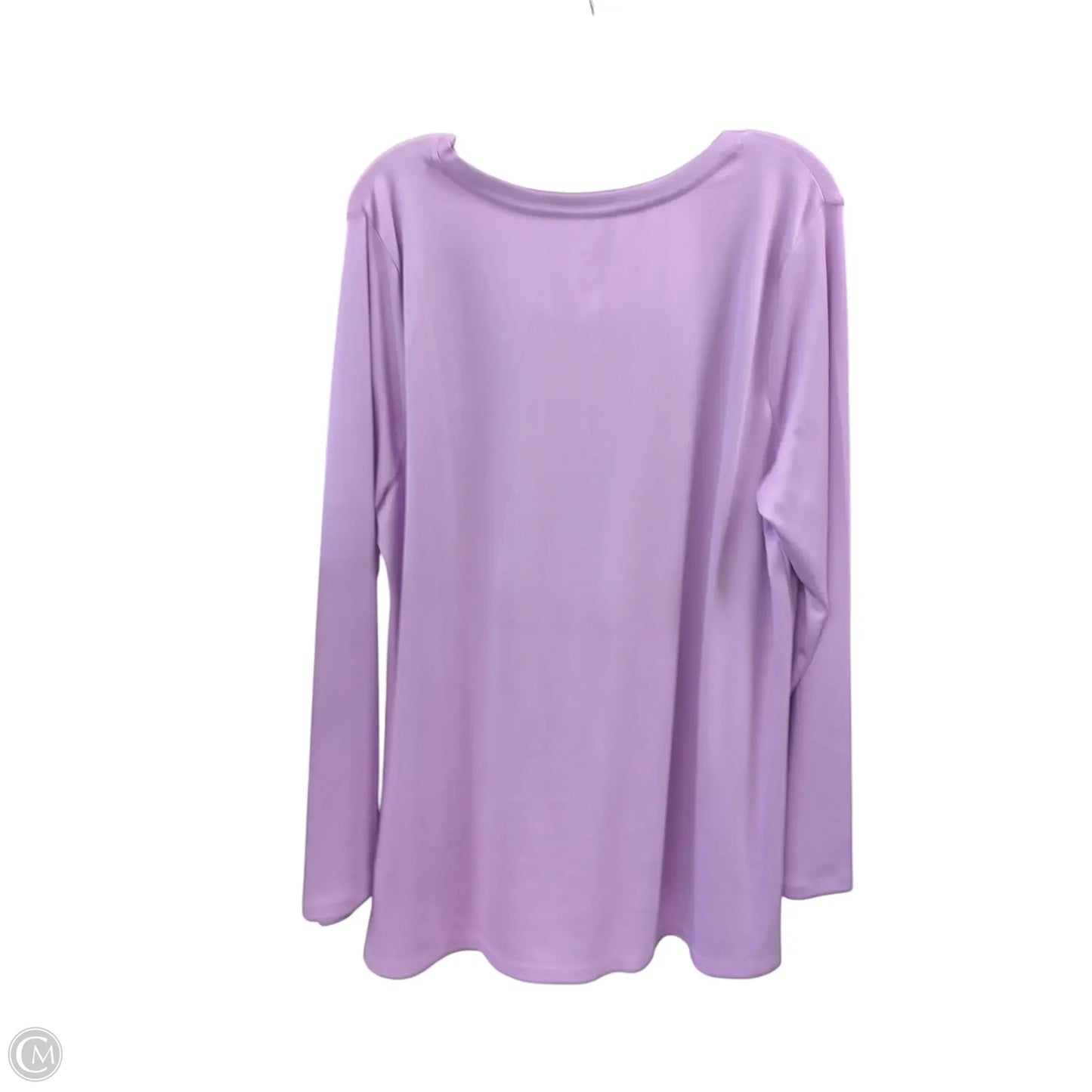 Top Long Sleeve Basic By Isaac Mizrahi Live Qvc In Purple, Size: Xl