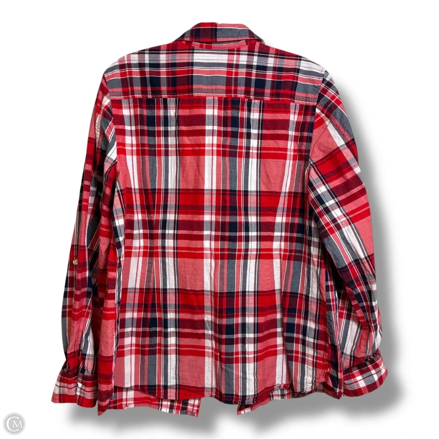 Top Long Sleeve By Tommy Hilfiger In Plaid Pattern, Size: Xl