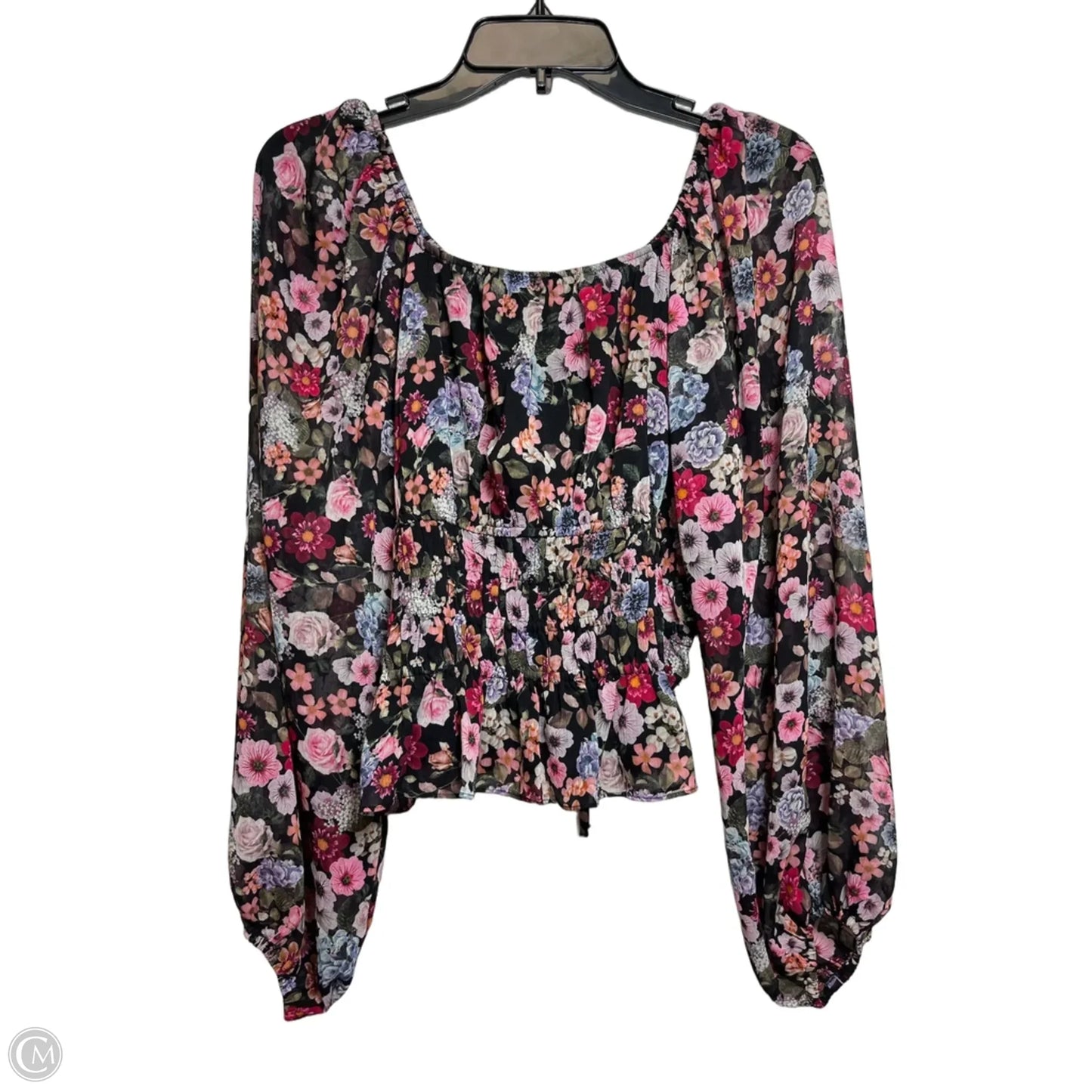 Top Long Sleeve By Express In Floral Print, Size: M