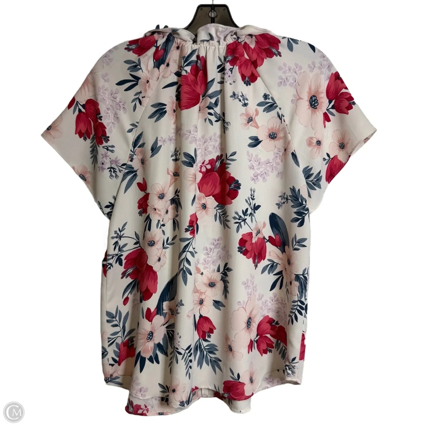 Top Short Sleeve By Ann Taylor In Floral Print, Size: L