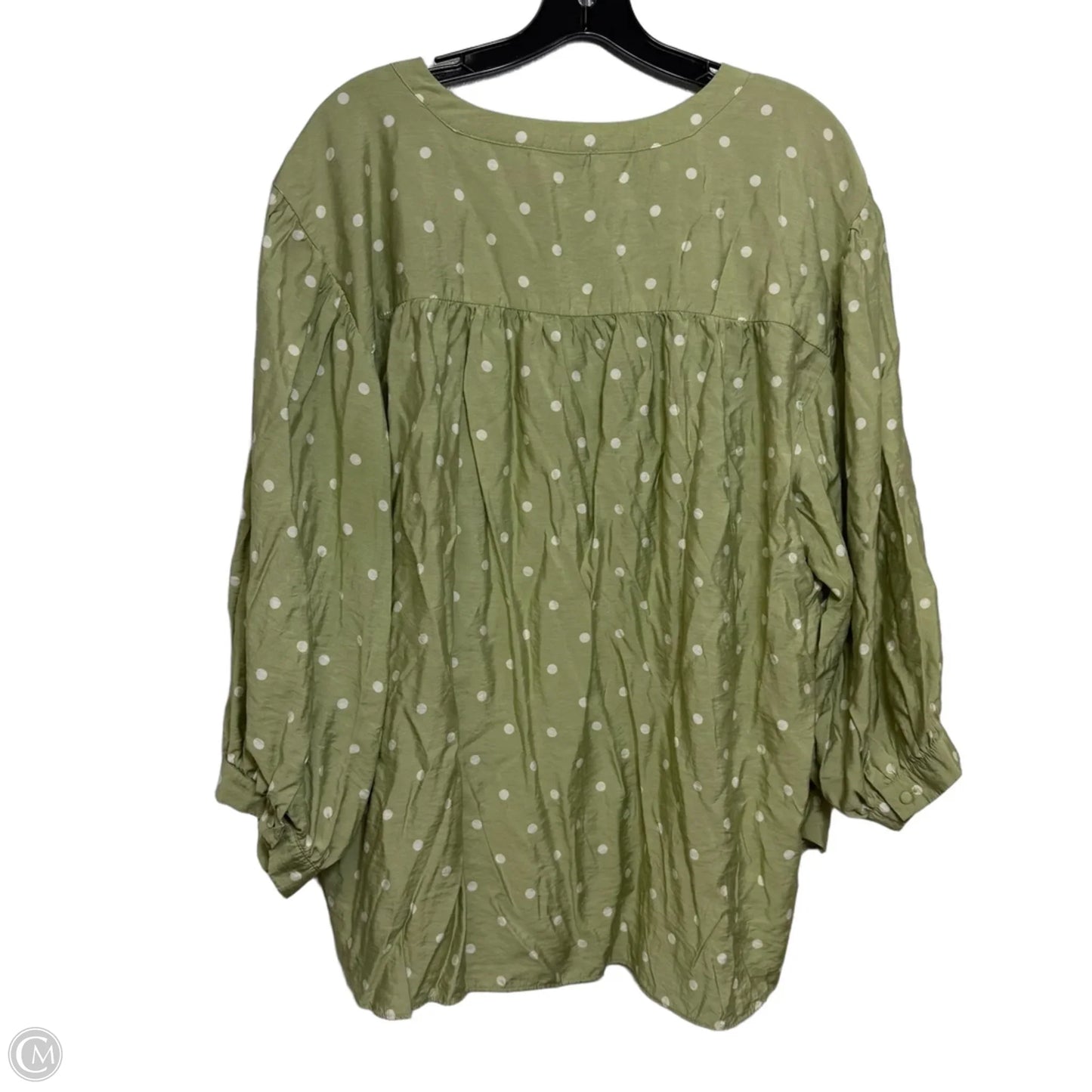 Top Long Sleeve By Rose And Olive In Polkadot Pattern, Size: 2x